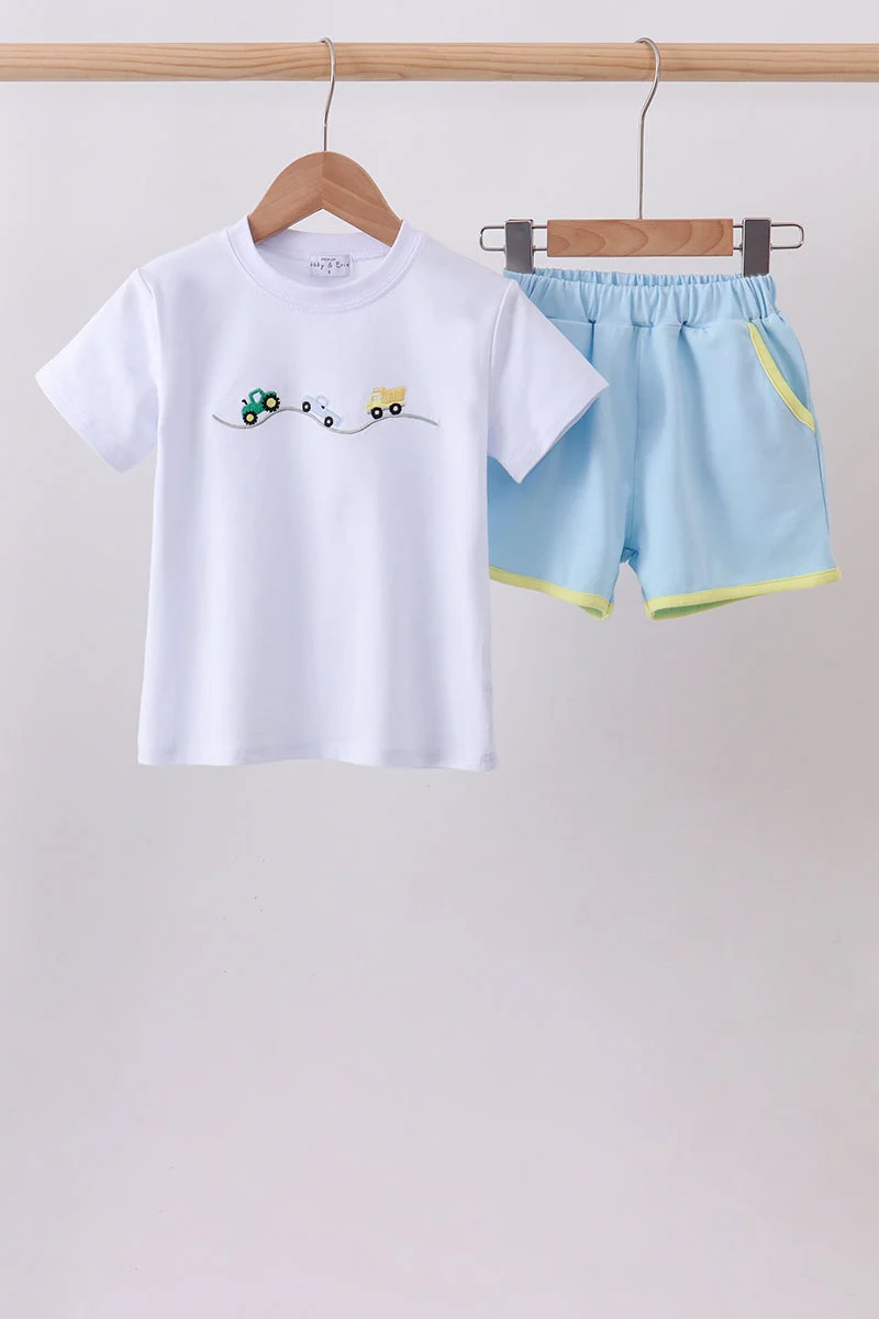 Artisan Blue Vehicle Embroidered Set Professional