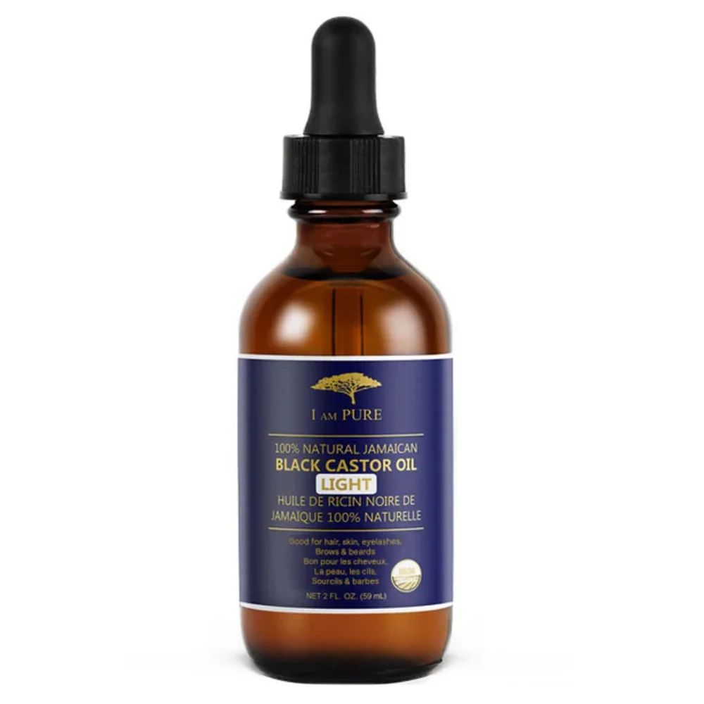 Artisan I Am Pure Light Jamaican Black Castor Oil for Hair Scalp Eyelashes Brows and Beards 2Oz 59ml Solid
