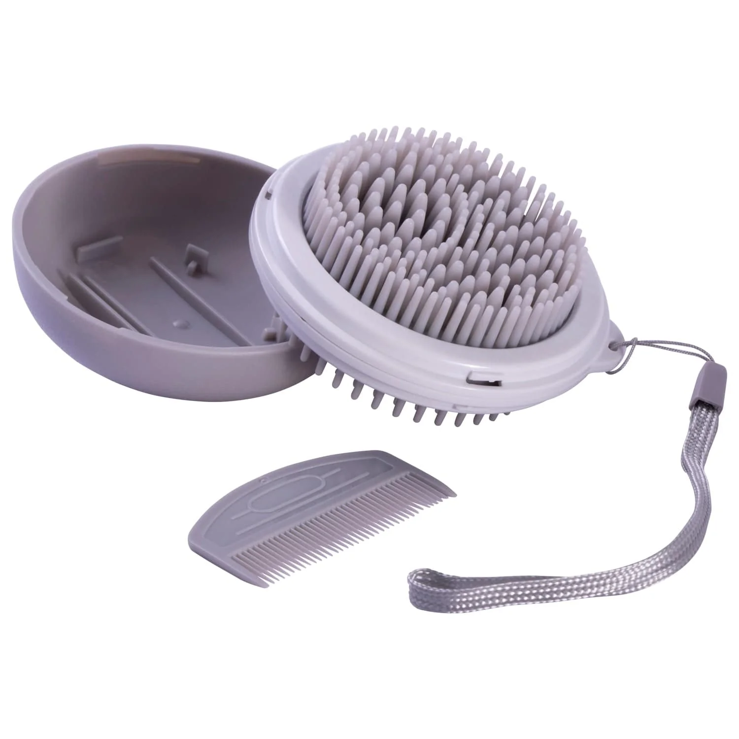 Elite Pet Life 'Bravel' 3-in-1 Travel Pocketed Dual Grooming Brush and Pet Comb Specialty