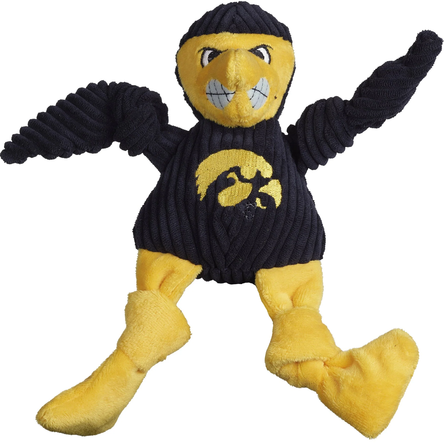 Secure NCAA University of Iowa - Herky the Hawk Knottie® Plush Dog Toy Premium