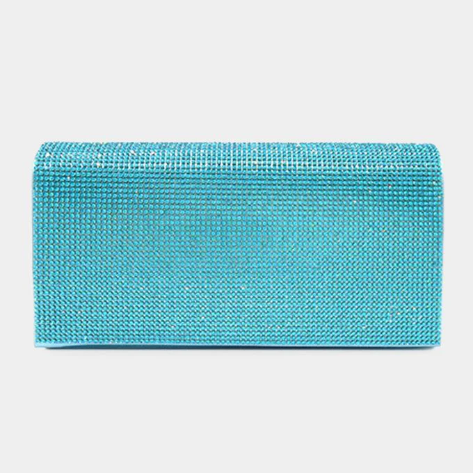 First-Class Bling Solid Evening Clutch Crossbody Bag Certified