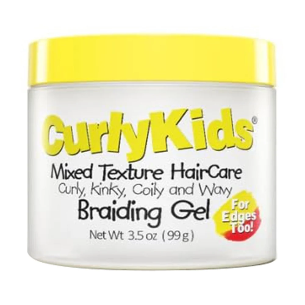 High-Performance CurlyKids Braiding Gel for Curly Kinky Coily and Wavy Hair 3.5Oz 99g Practical