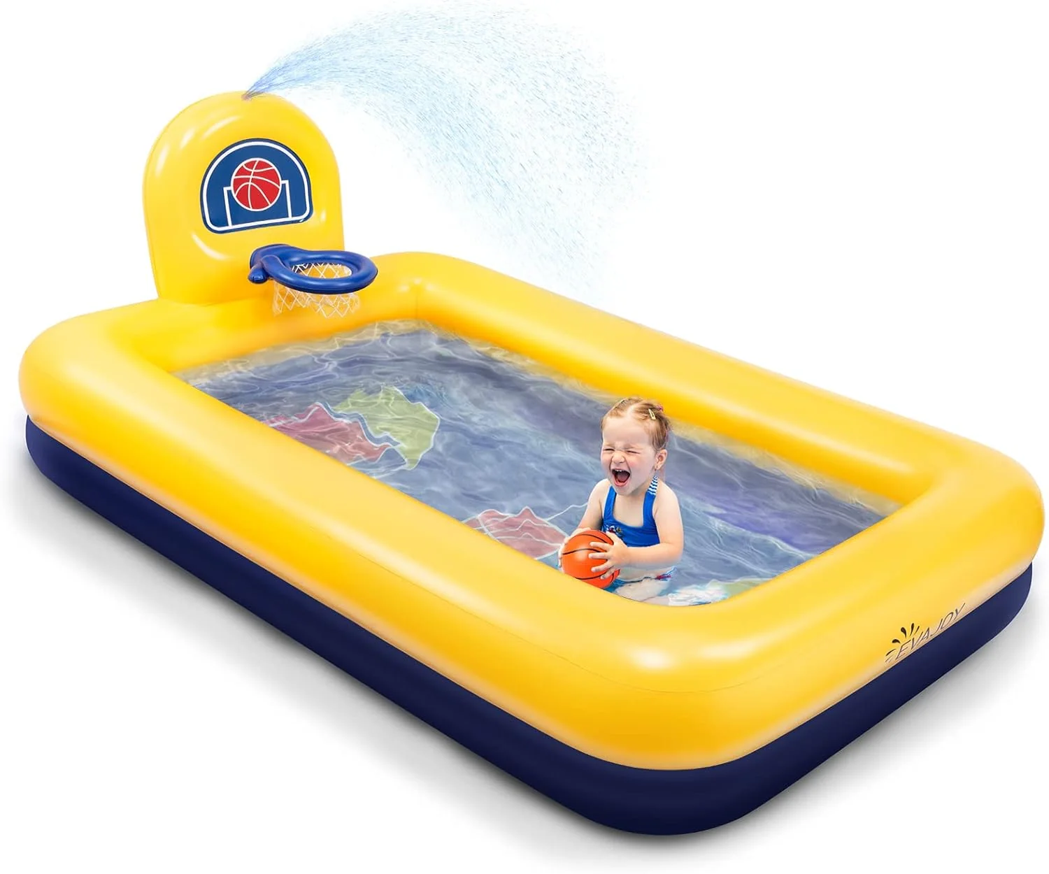 Selected Kiddie Pool Evajoy Inflatable Kids Pool Summer Water Party Inflatable Pool for Backyard Garden 90x55x35 Inch High-End
