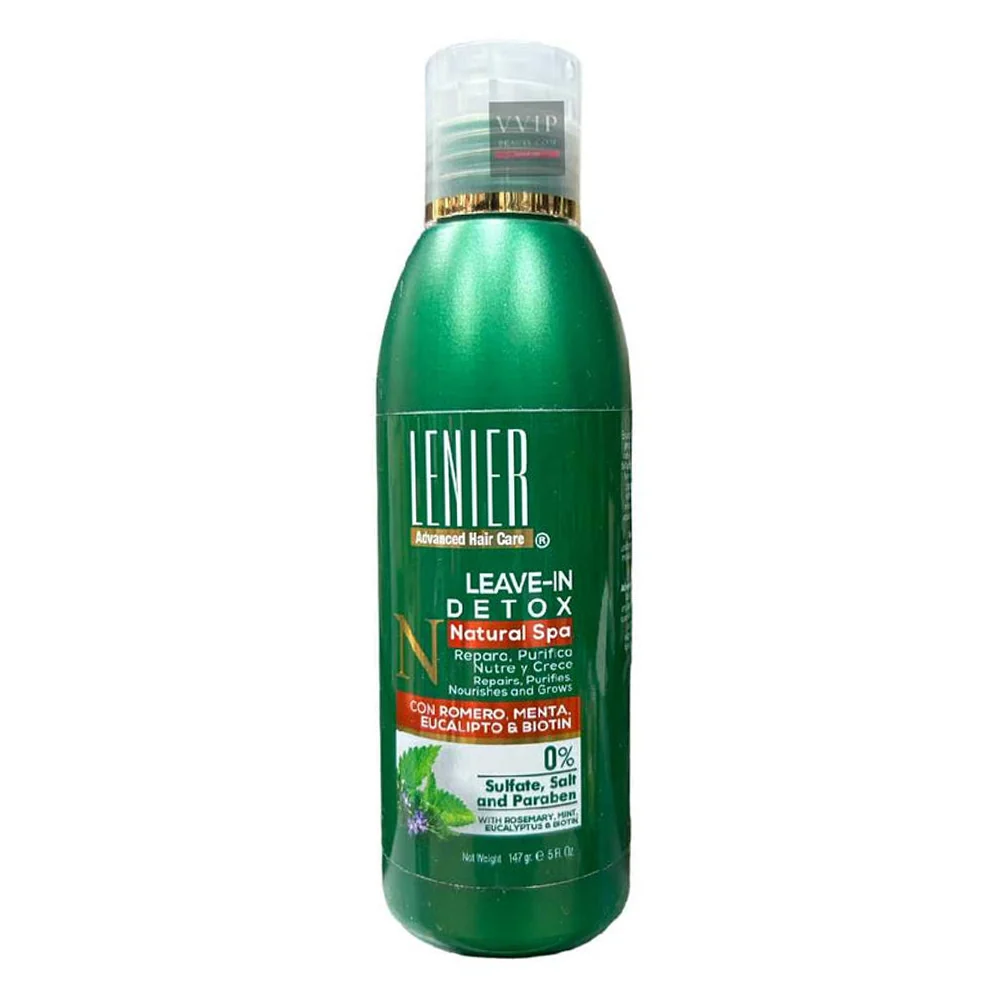 Eco-Friendly Lenier Leave In Detox Natural Spa Hair Treatment with Rosemary Mint Eucalyptus and Biotin 5Oz 147g Authentic