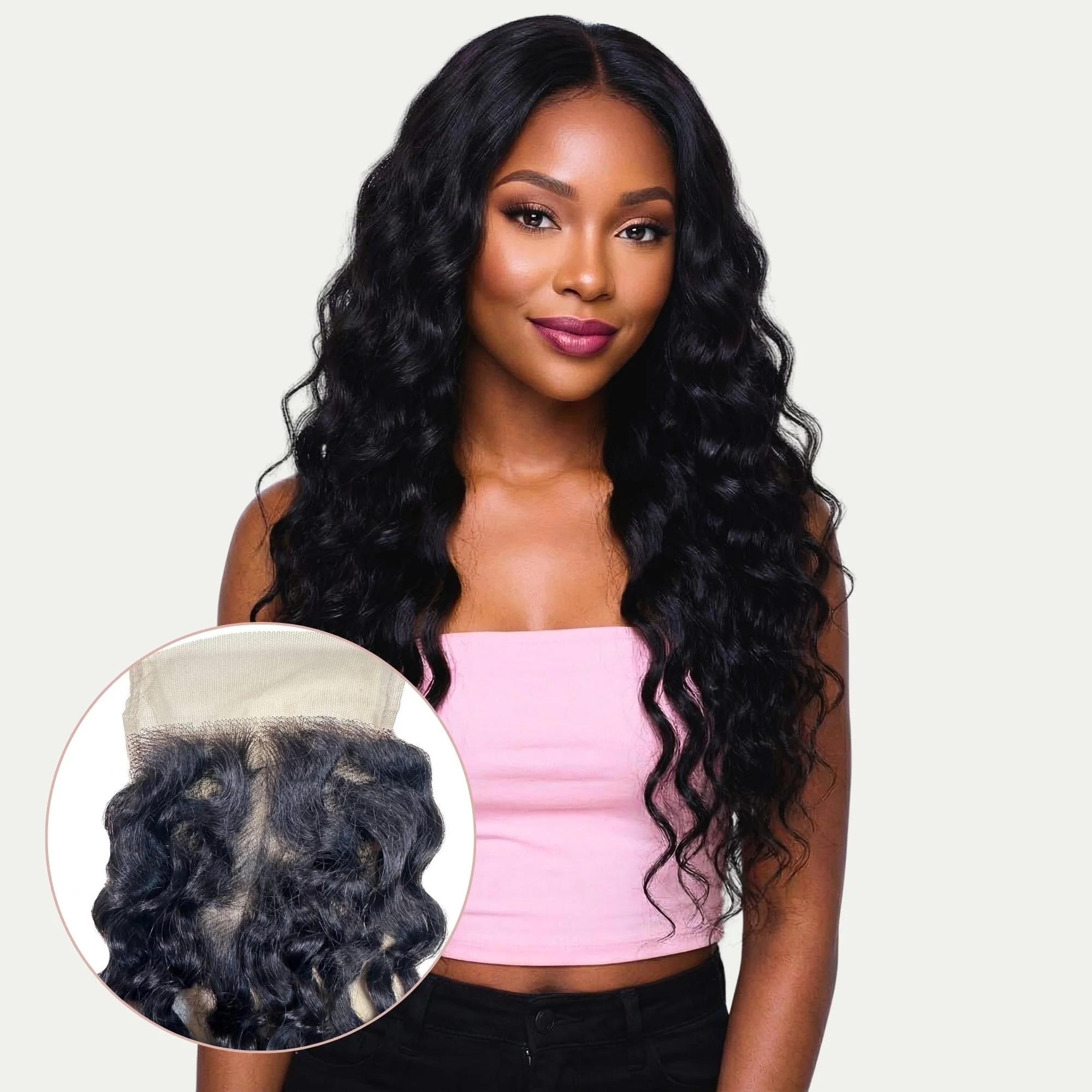 World-Class Spanish Wave 4x4 Transparent Lace Human Hair Closure Solid
