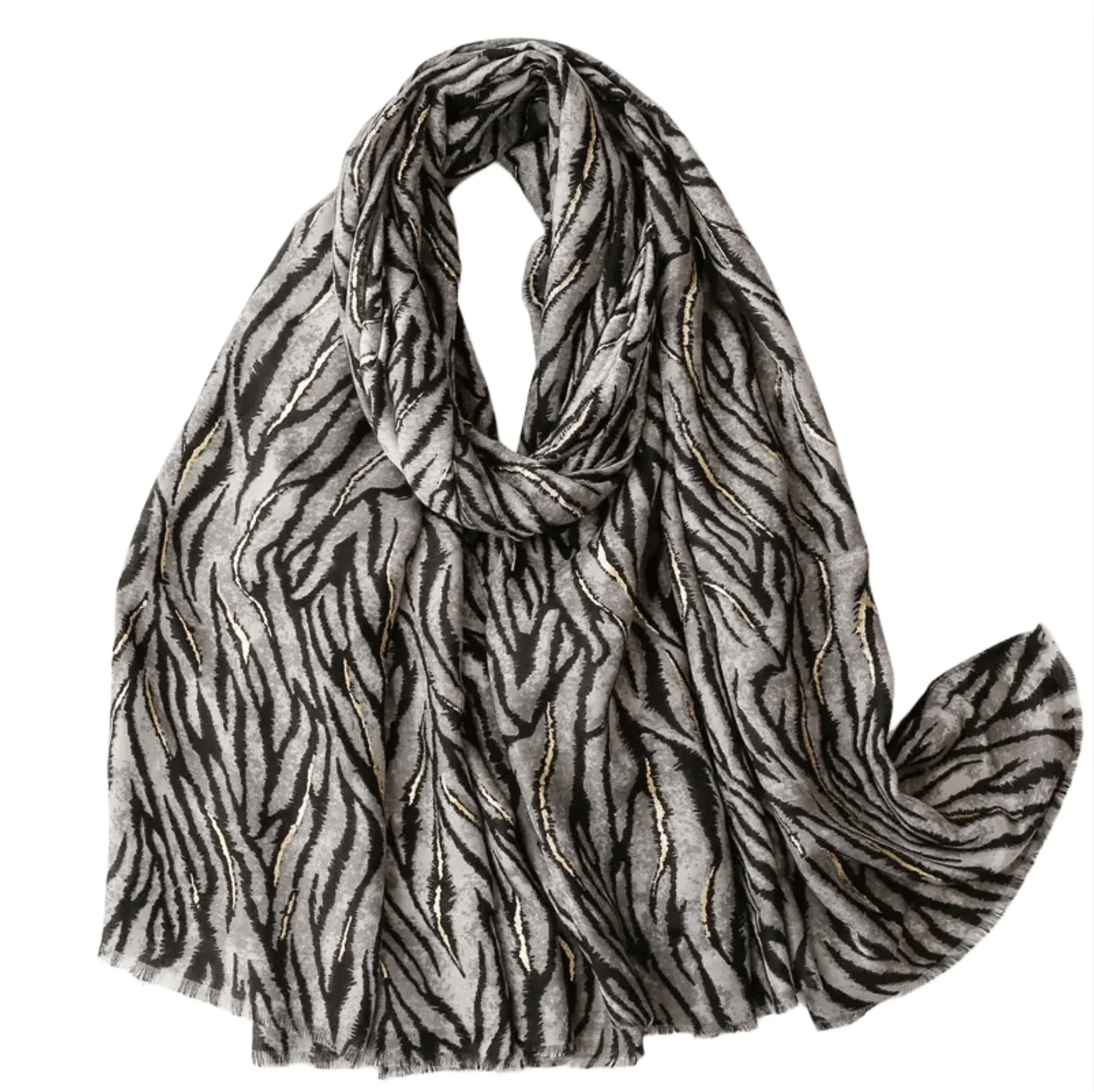 Verified Bold Zebra Inspired Scarf with Gold Highlights Selected