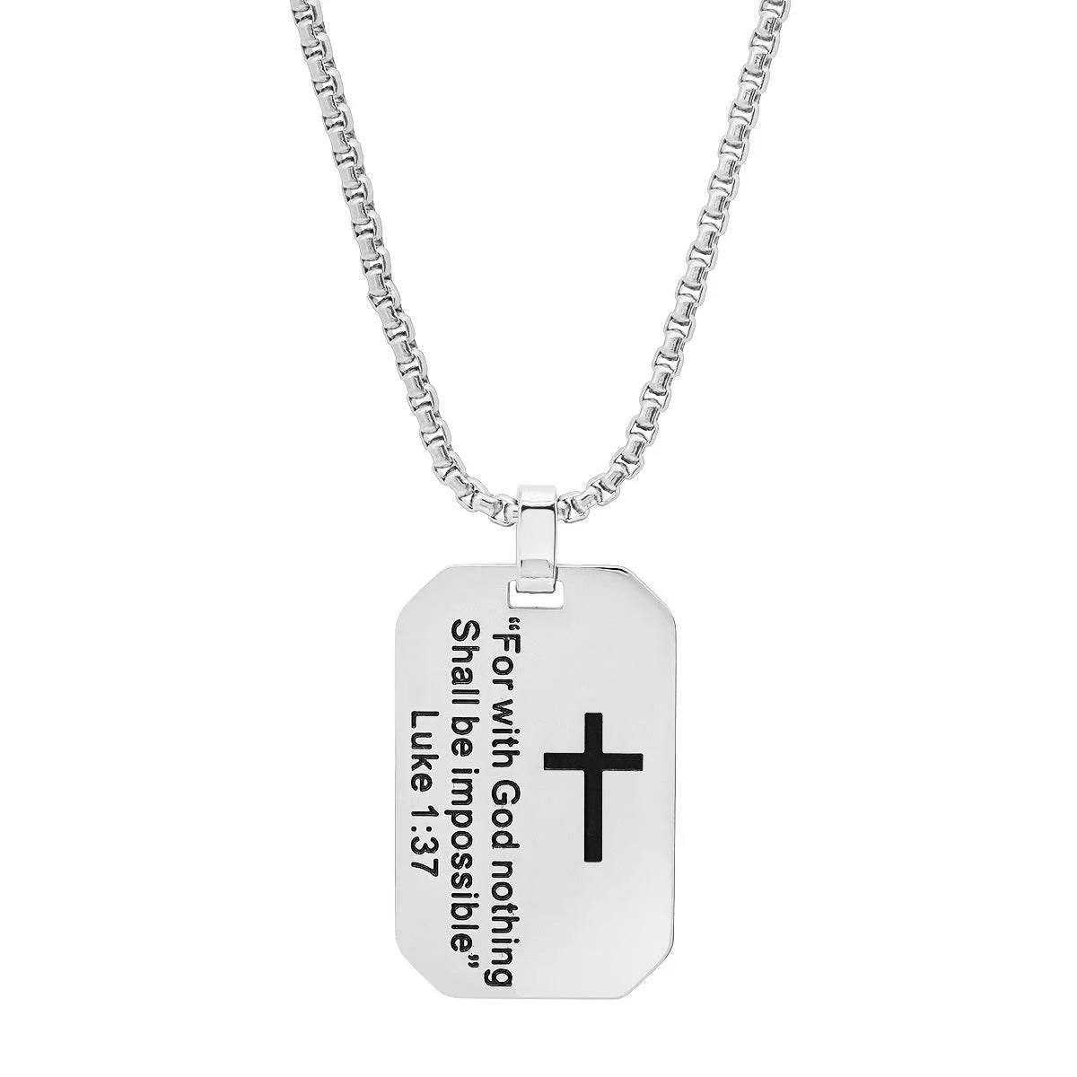 Professional For With God Nothing Shall Be Impossible Dog Tag Pendant High-Quality