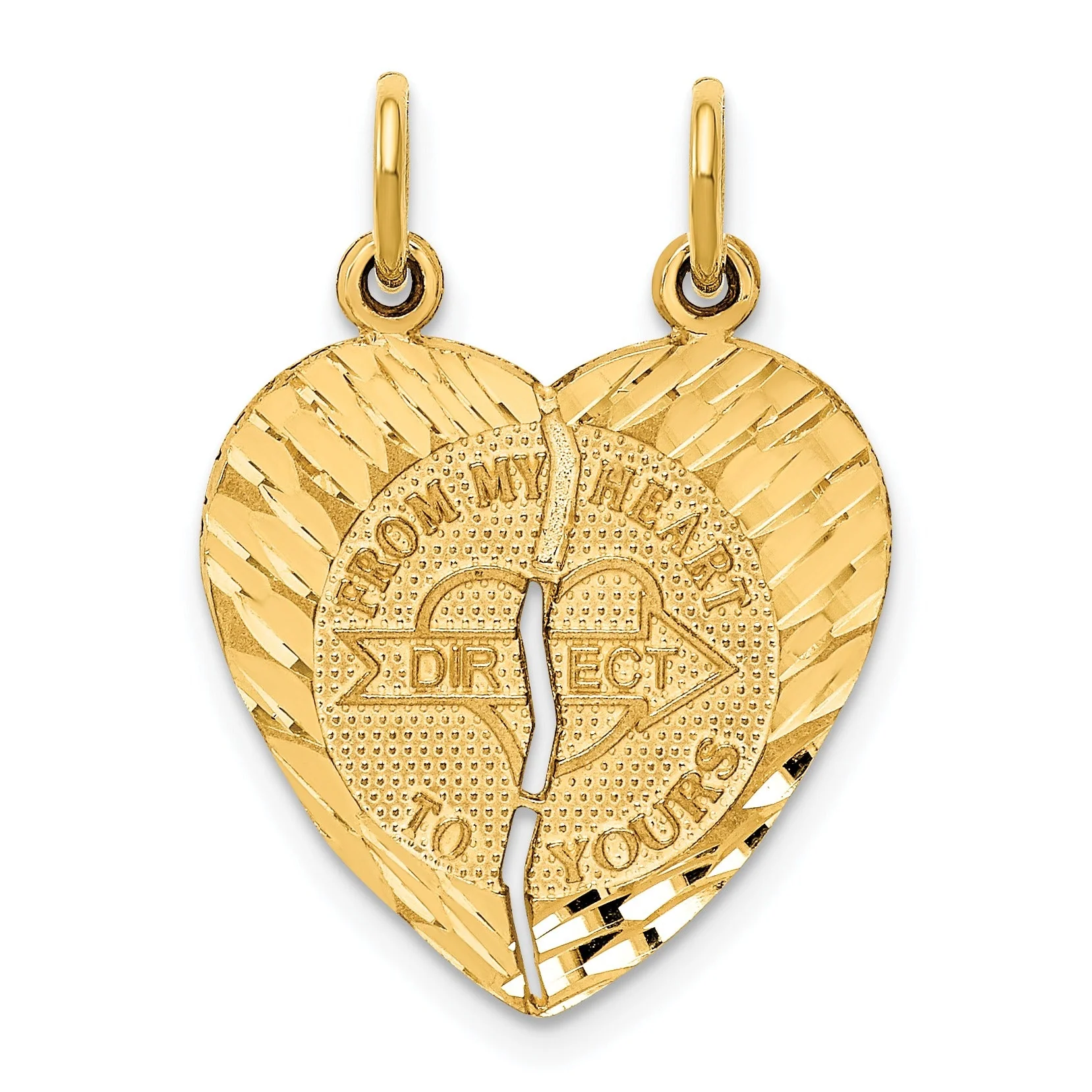 Comfortable 14k Gold 2 Piece Break-apart Charm Pendant Contemporary