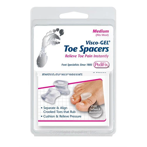 Versatile Pedifix Visco-Gel Medium Toe Spacers Soft Flexible - 2 Ea 2 Pack Pure