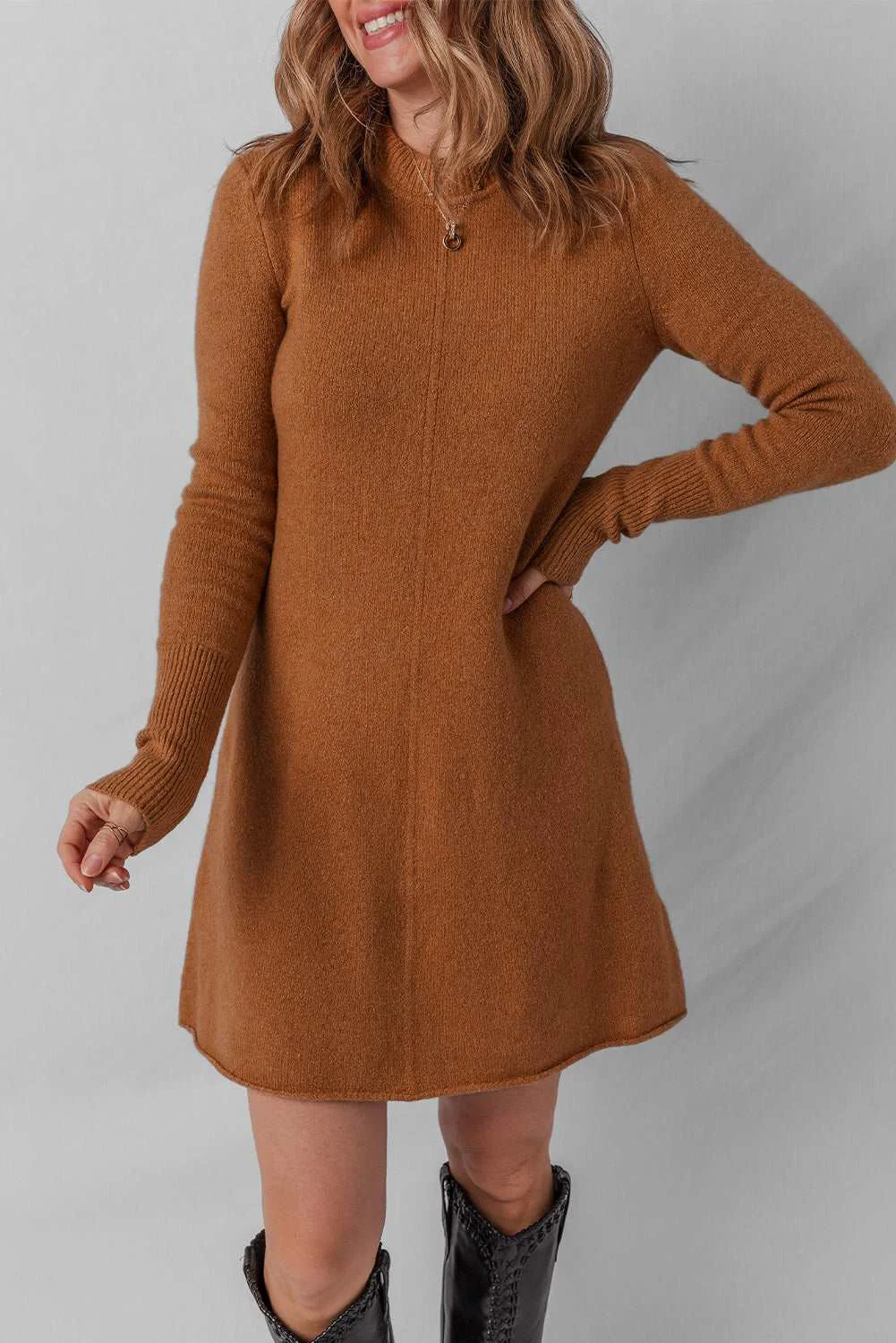 Certified Threaded Pear Madeline Ribbed Mini Sweater Dress Carefully Designed