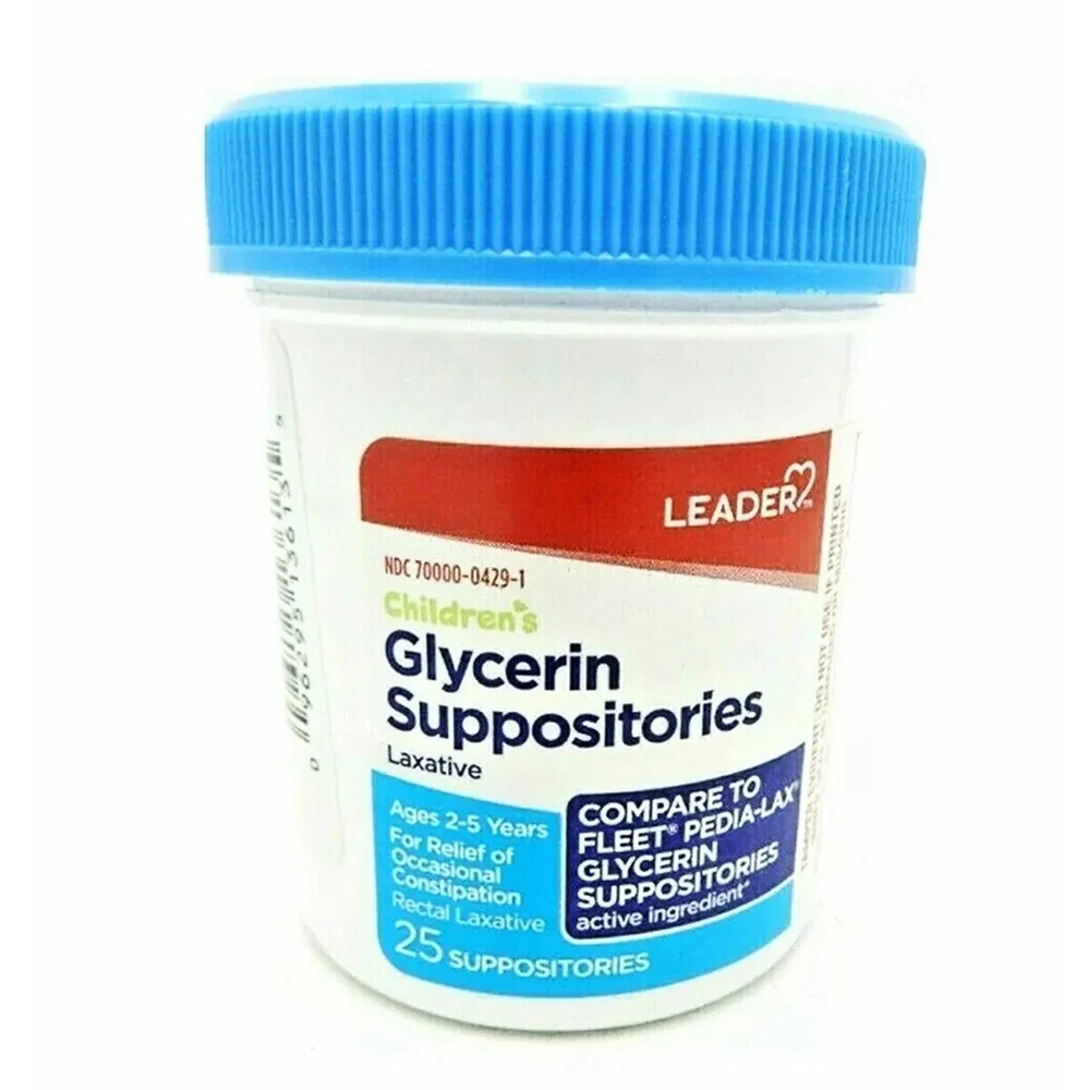 Authentic Leader Childrens Glycerin Suppositories Laxative Relief 25 Ea Verified