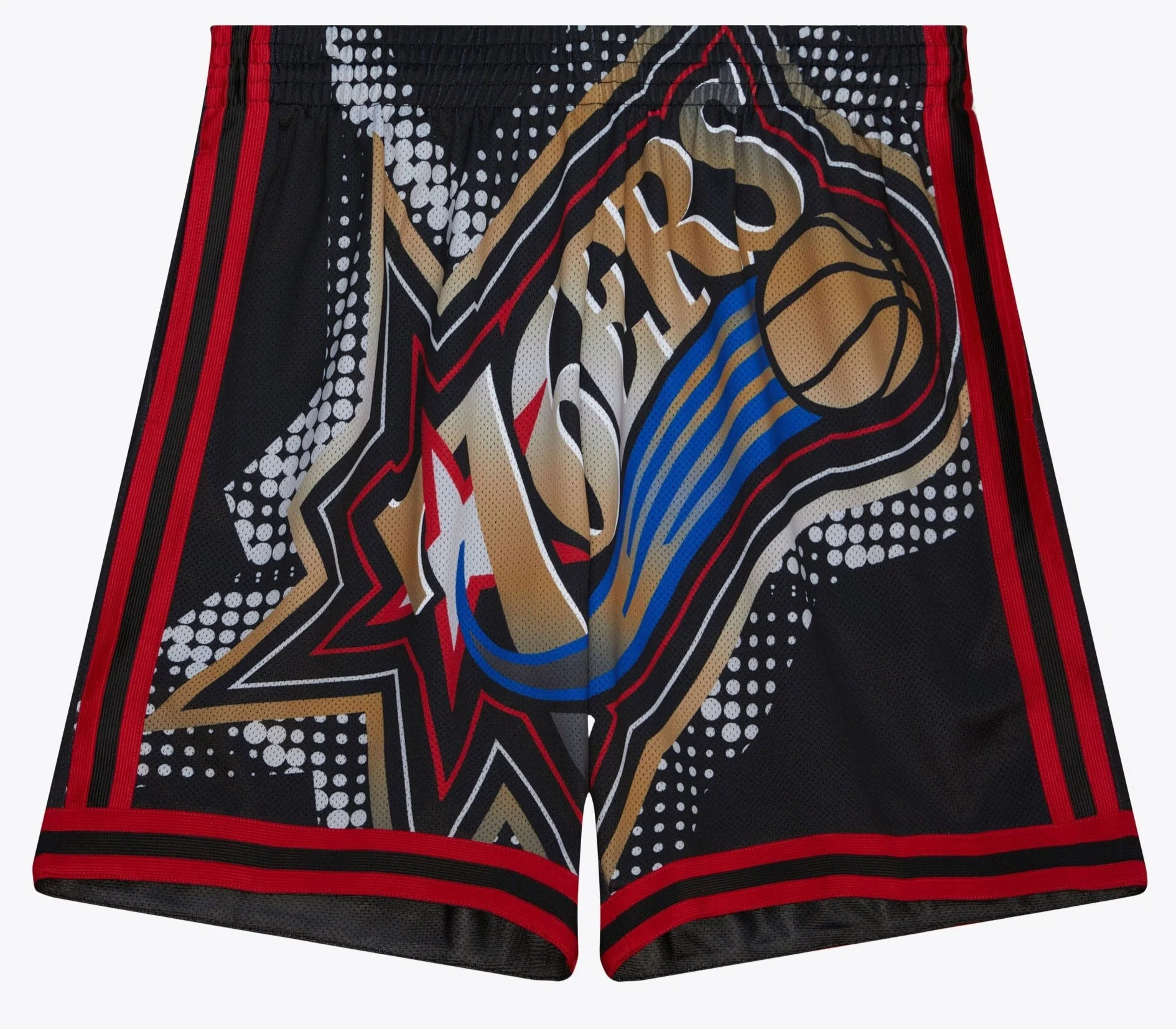 Stylish Mitchell Ness Men's NBA Big Face 7.0 Fashion Shorts 76Ers Verified