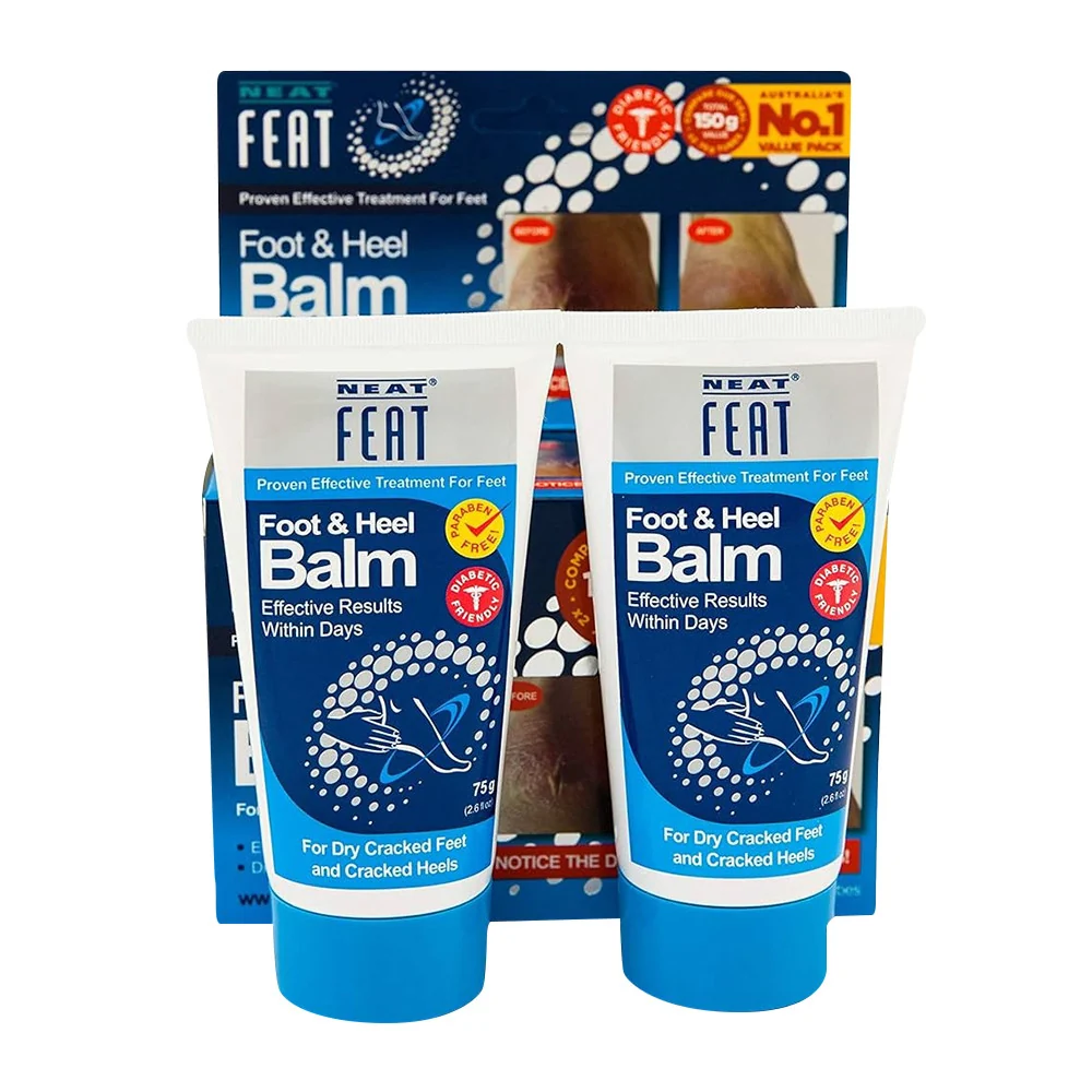 Casual Neat Feat Foot and Heel Balm Twin Pack for Dry Cracked Feet and Heel 5.3 Oz First-Class