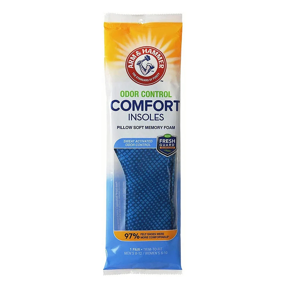 Easy-to-Use Arm And Hammer Memory Foam Comfort Insoles Men 8-13 Women 6-10 1 pair Versatile