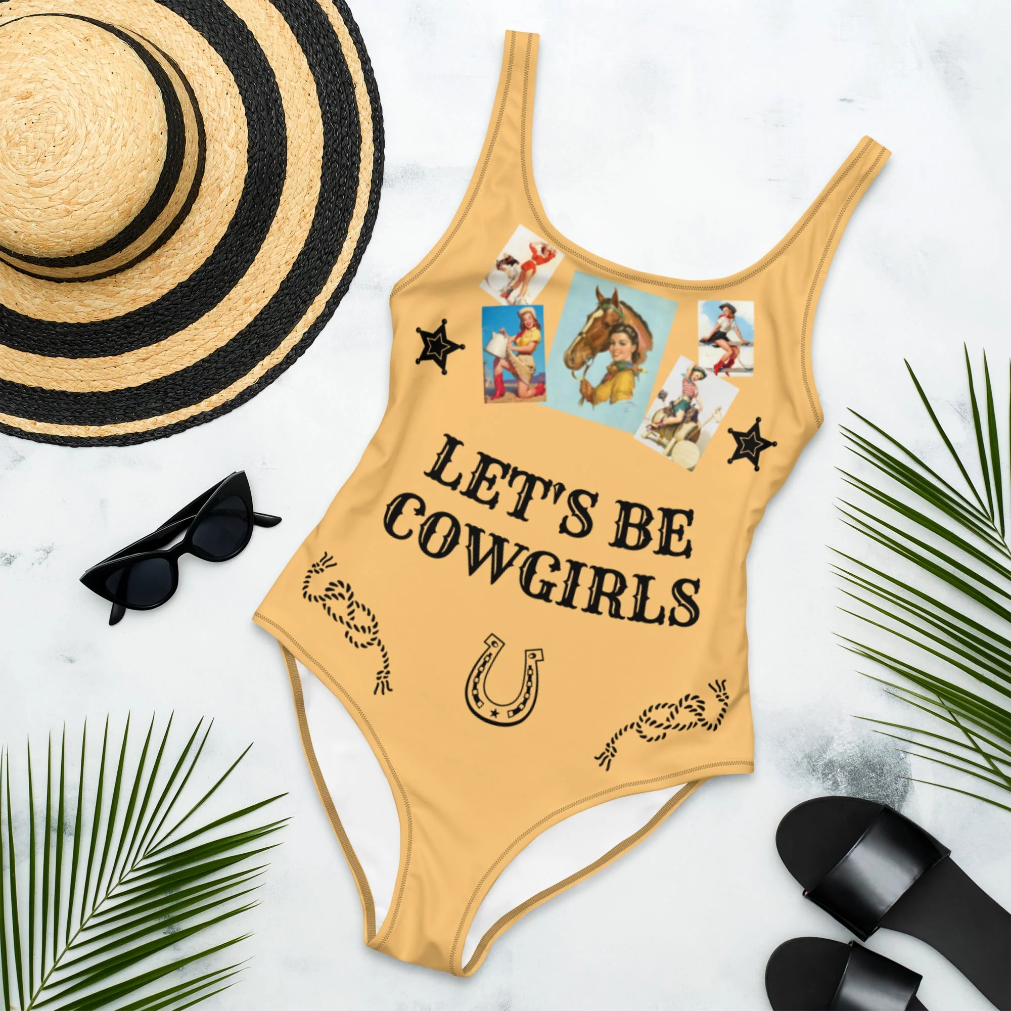 High-Performance Baha Ranch Yeehaw Let's Be Cowgirls One Piece Swim Suit Optimized