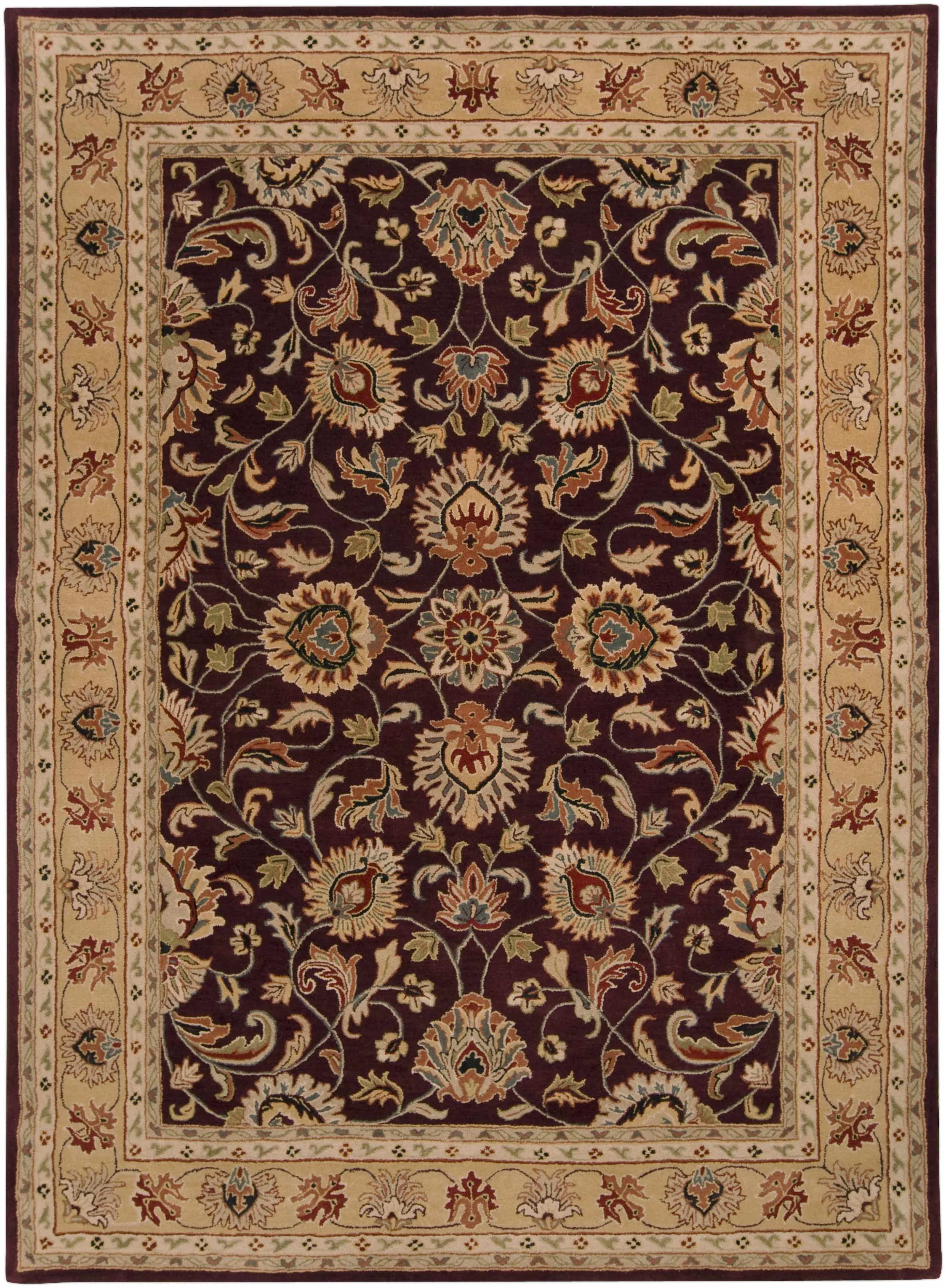 Elegant Cherryfield Burgundy 1024 Wool Area Rug Trusted