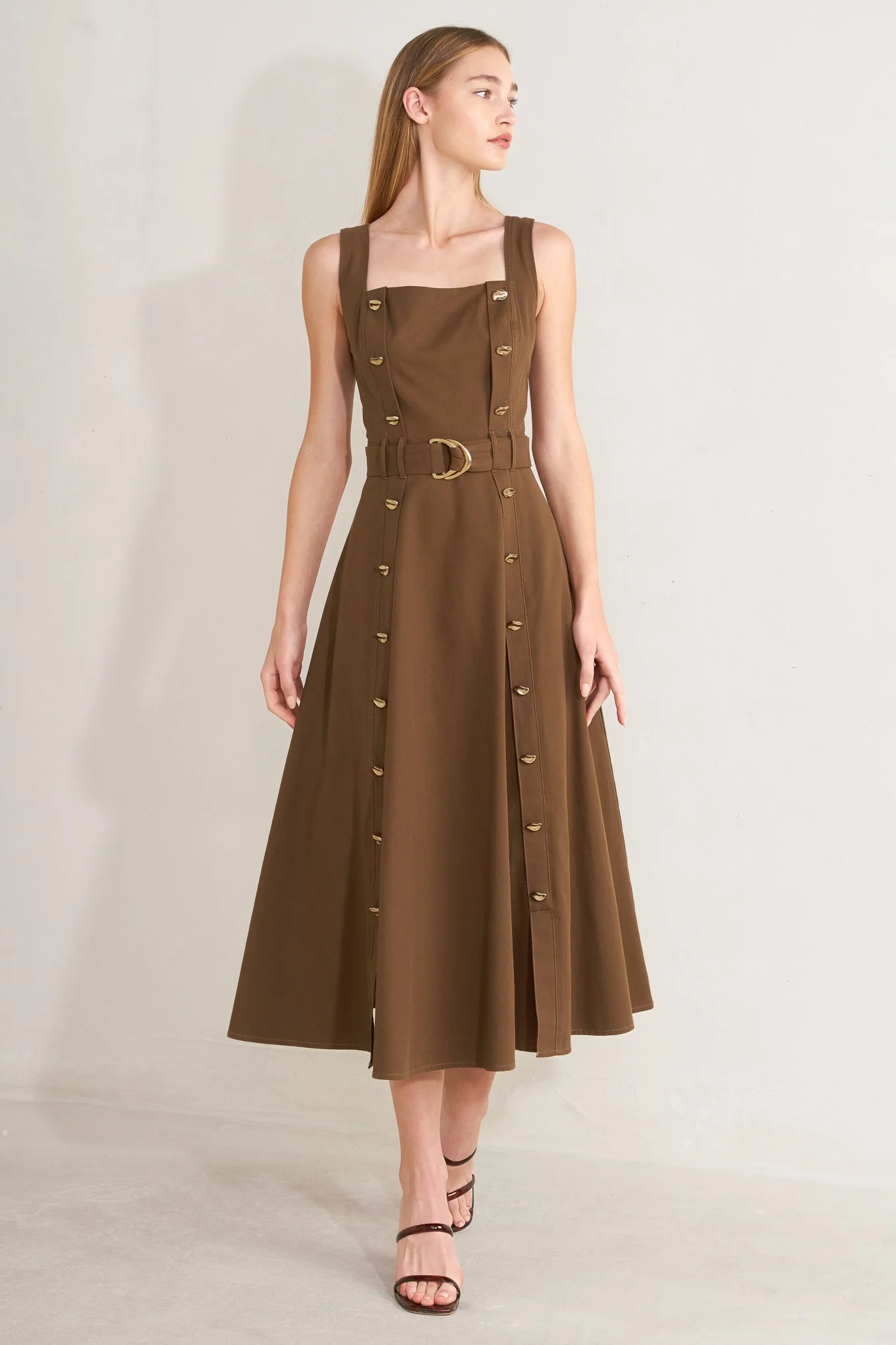 Classic Sweet Sienna Woven Midi Dress Traditional