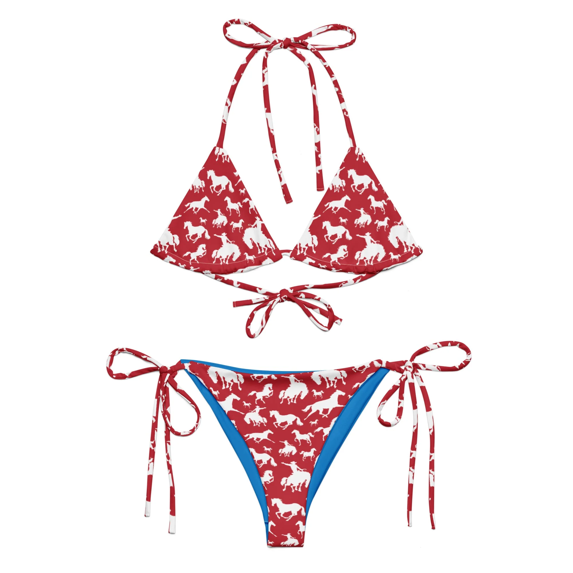 Soft Baha Ranch Yeehaw Red Rodeo Cowboy String Bikini Dependable