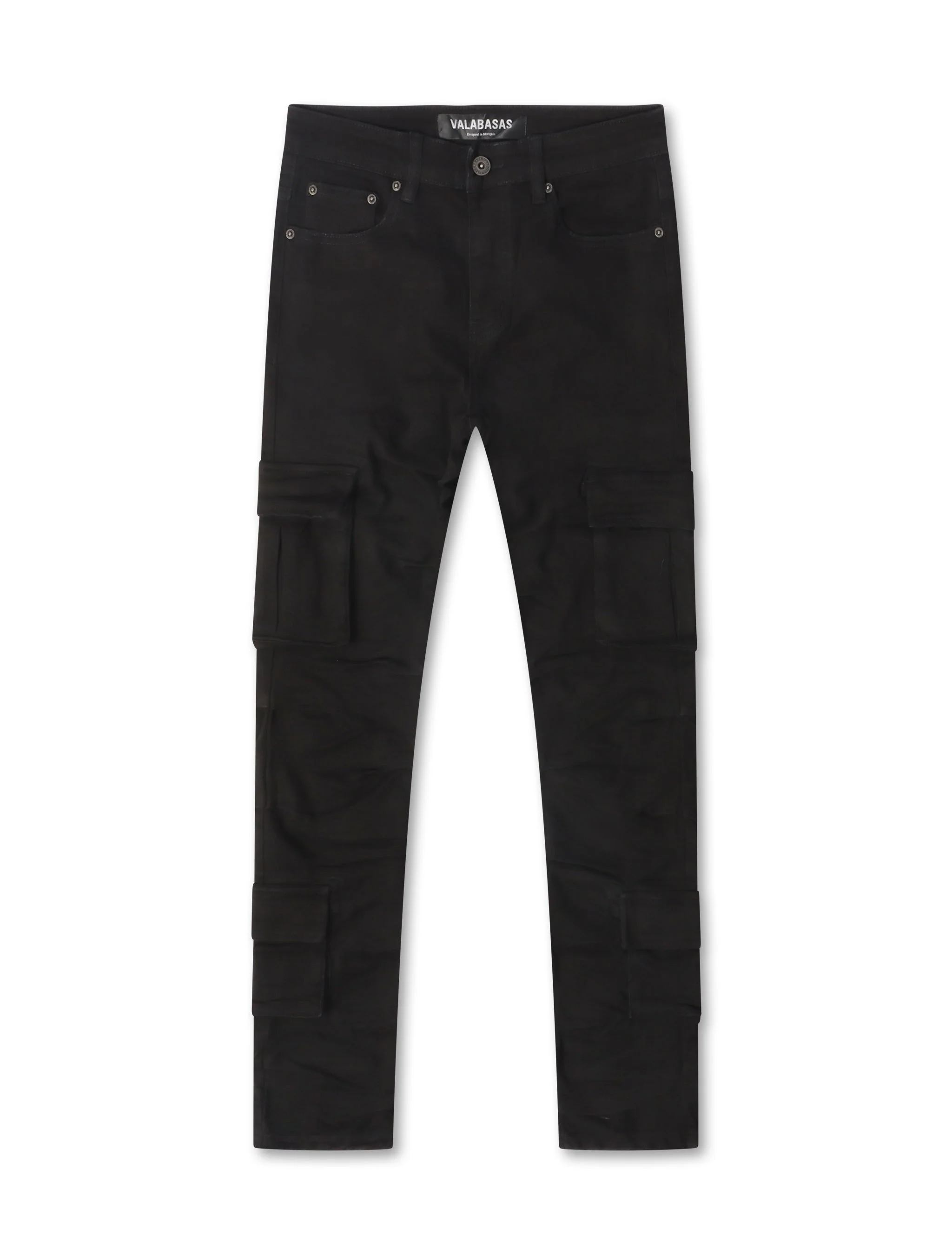Sustainable Valabasas Laddered Congo Skinny Jeans - Black Practical