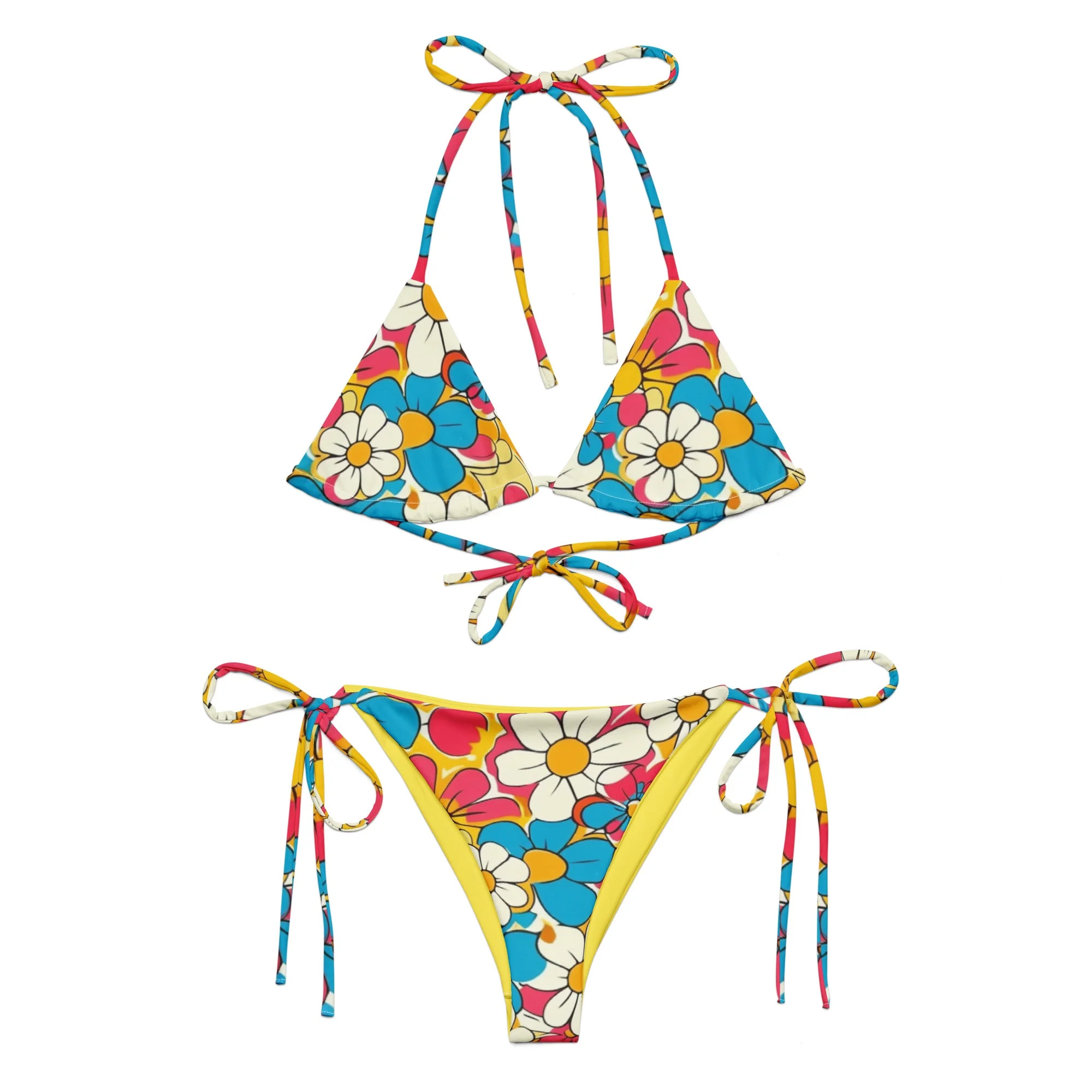 Advanced Baha Ranch Yeehaw Flower Child Retro String Bikini Verified