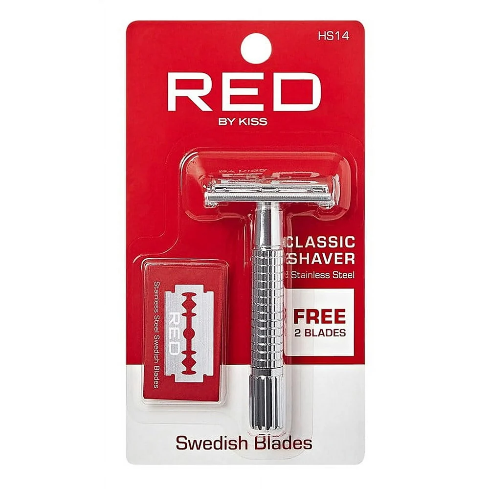 Breathable Kiss Red Classic Shaver with 2 Blades for Smooth and Comfortable Shaving 1Ea Prestigious