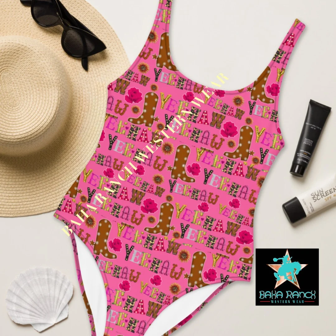 Sophisticated Yeehaw Pink Yeehaw One-Piece Swimsuit User-Friendly