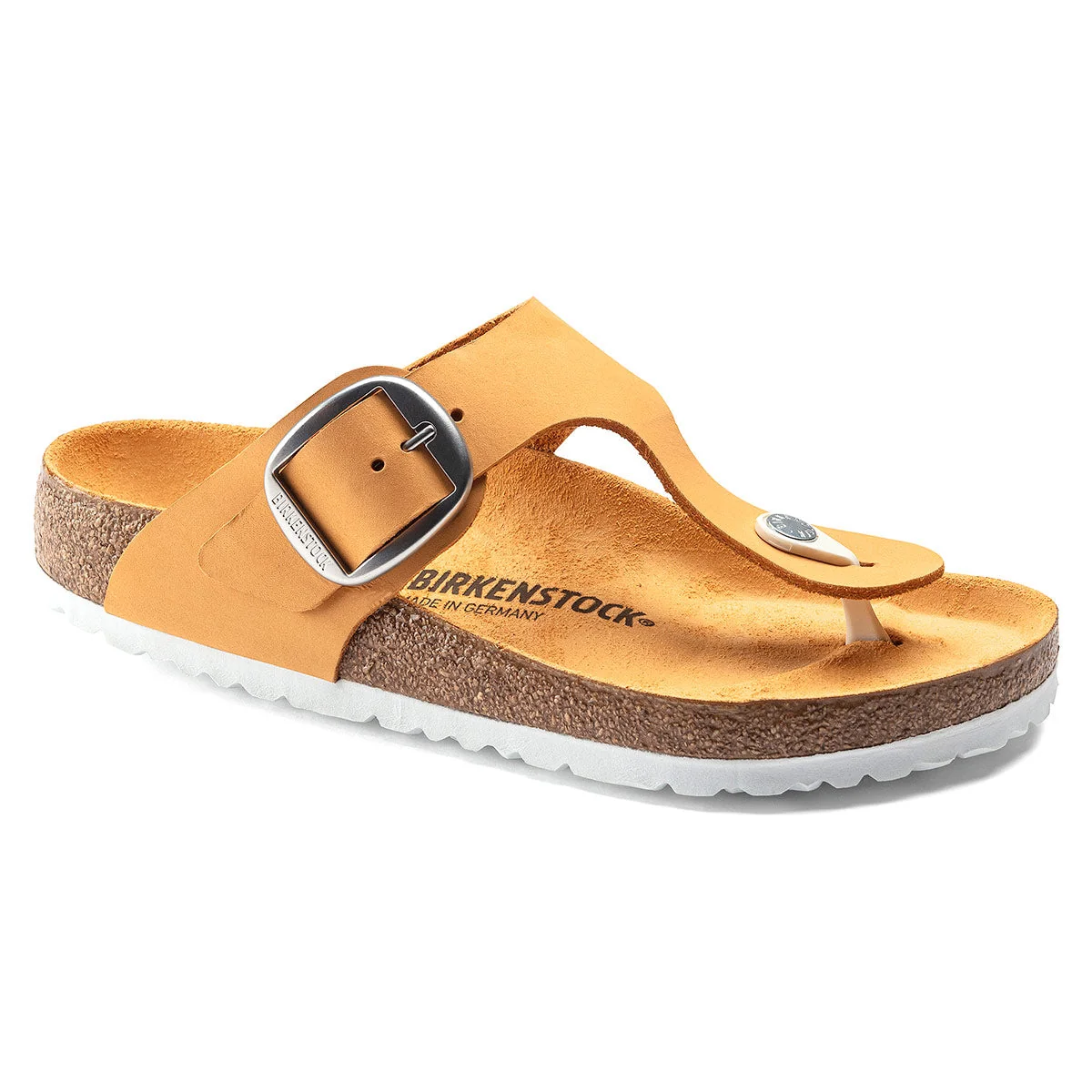 Practical Birkenstock Gizeh Big Buckle Nubuck Leather Apricot Sandals Elegant