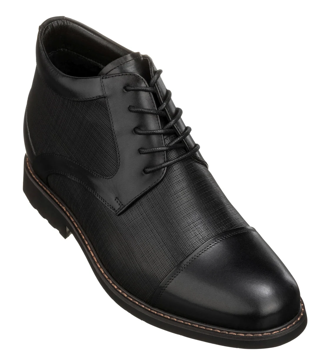 World-Class TOTO - Y41088 - 3.2 Inches Black Leather Boots Effective