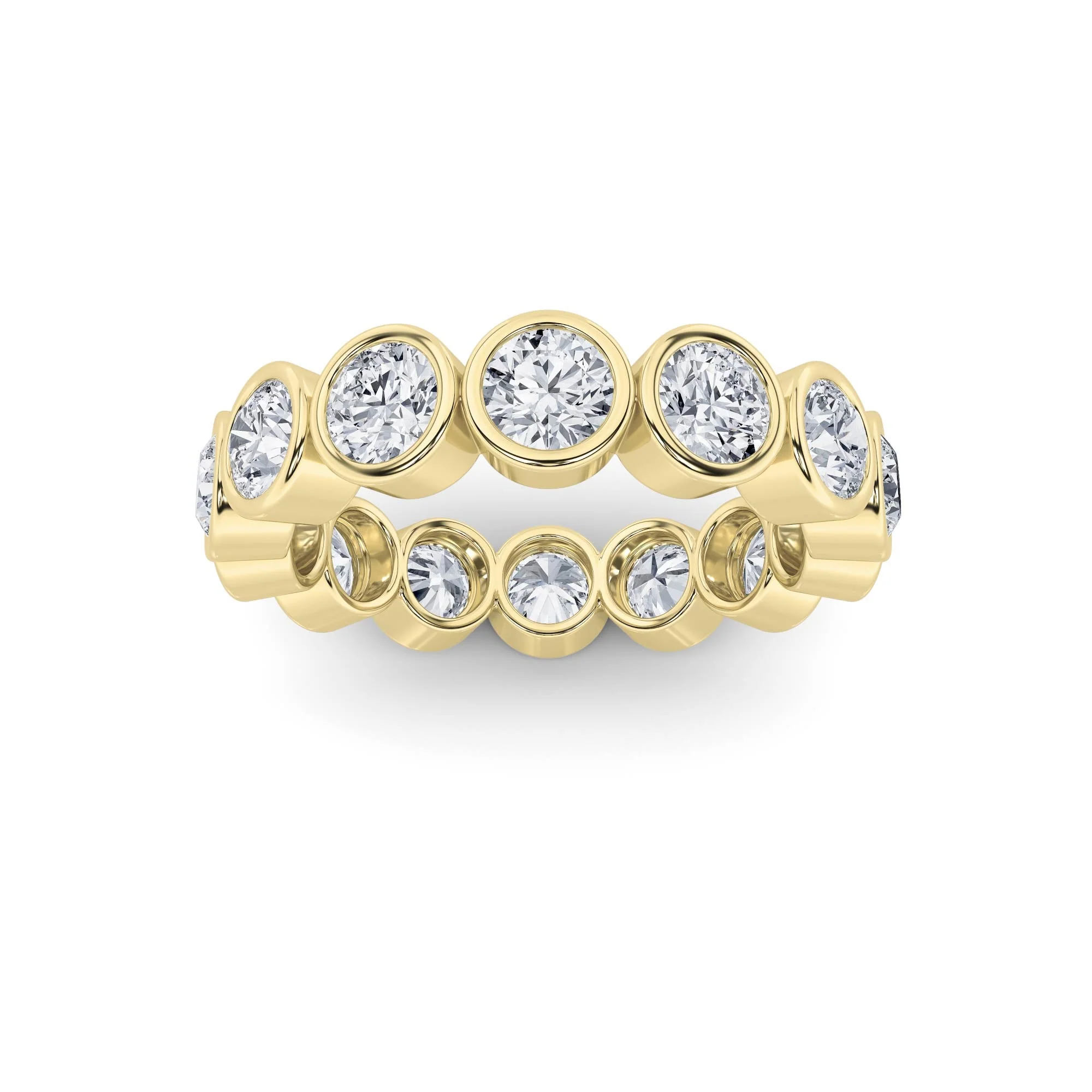 Advanced 3Cttw Round Shaped Lab Grown Diamond F Eternity Band Ring in 14K Gold Premium Material