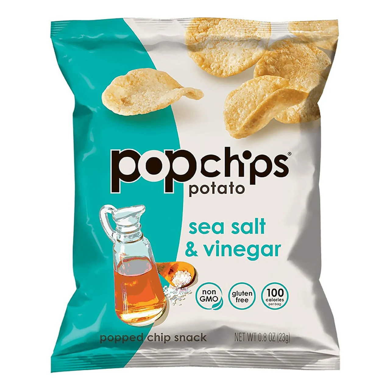 Clean Pop Chips Sea Salt Vinegar Potato Chip 0.8 Oz Fashionable