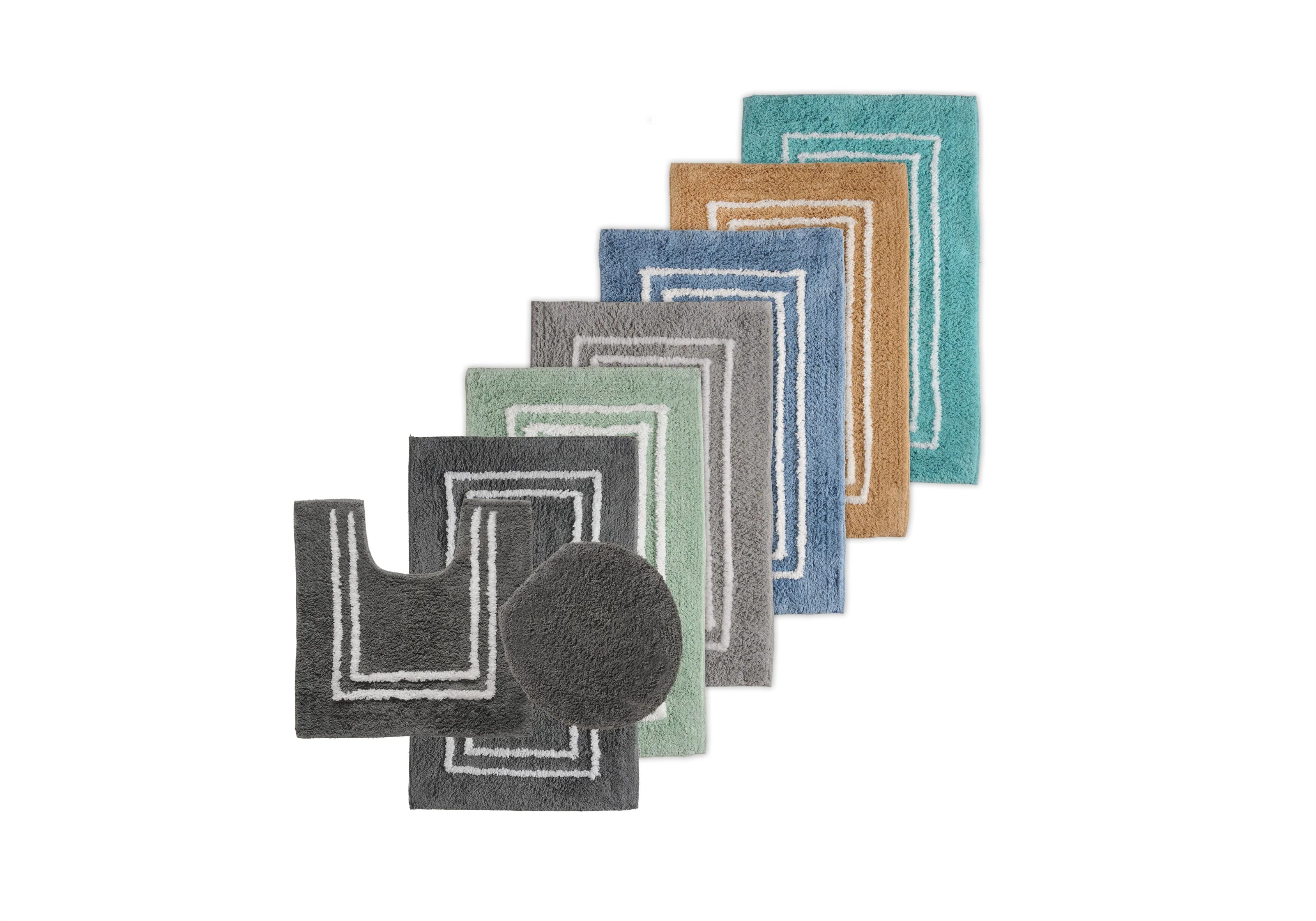 User-Friendly St Mary's Tufted 3 Piece Cotton Bath Rug Set With Lid Luxury