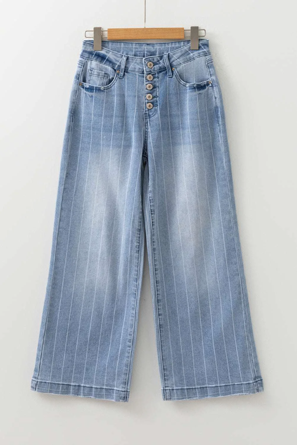 Artisan Threaded Pear Sofia Pinstripe Wide Leg Jeans Effective