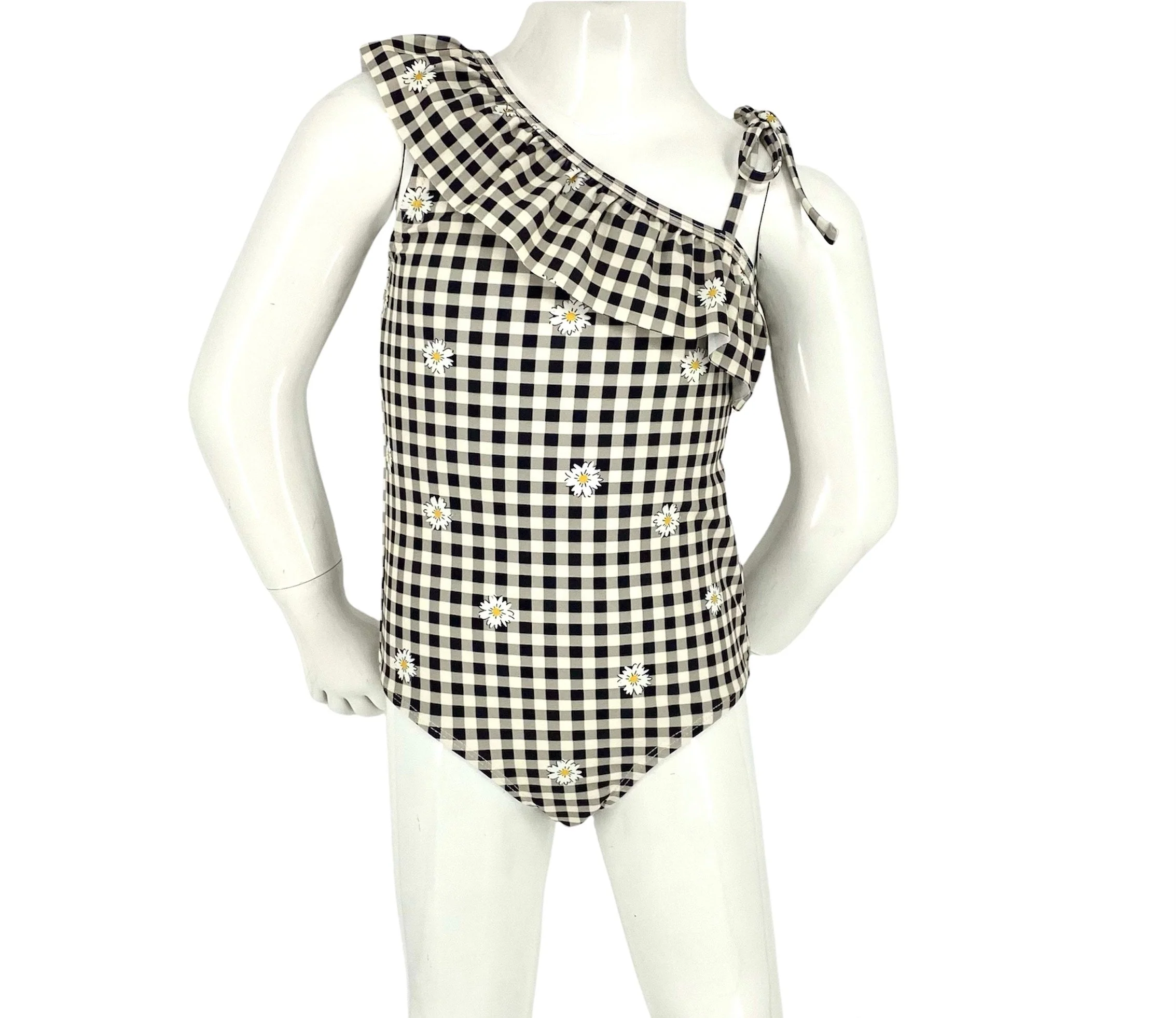 Easy-to-Use Marina West K4720 One-Piece Swimsuit Gingham Daisy Black Fashionable