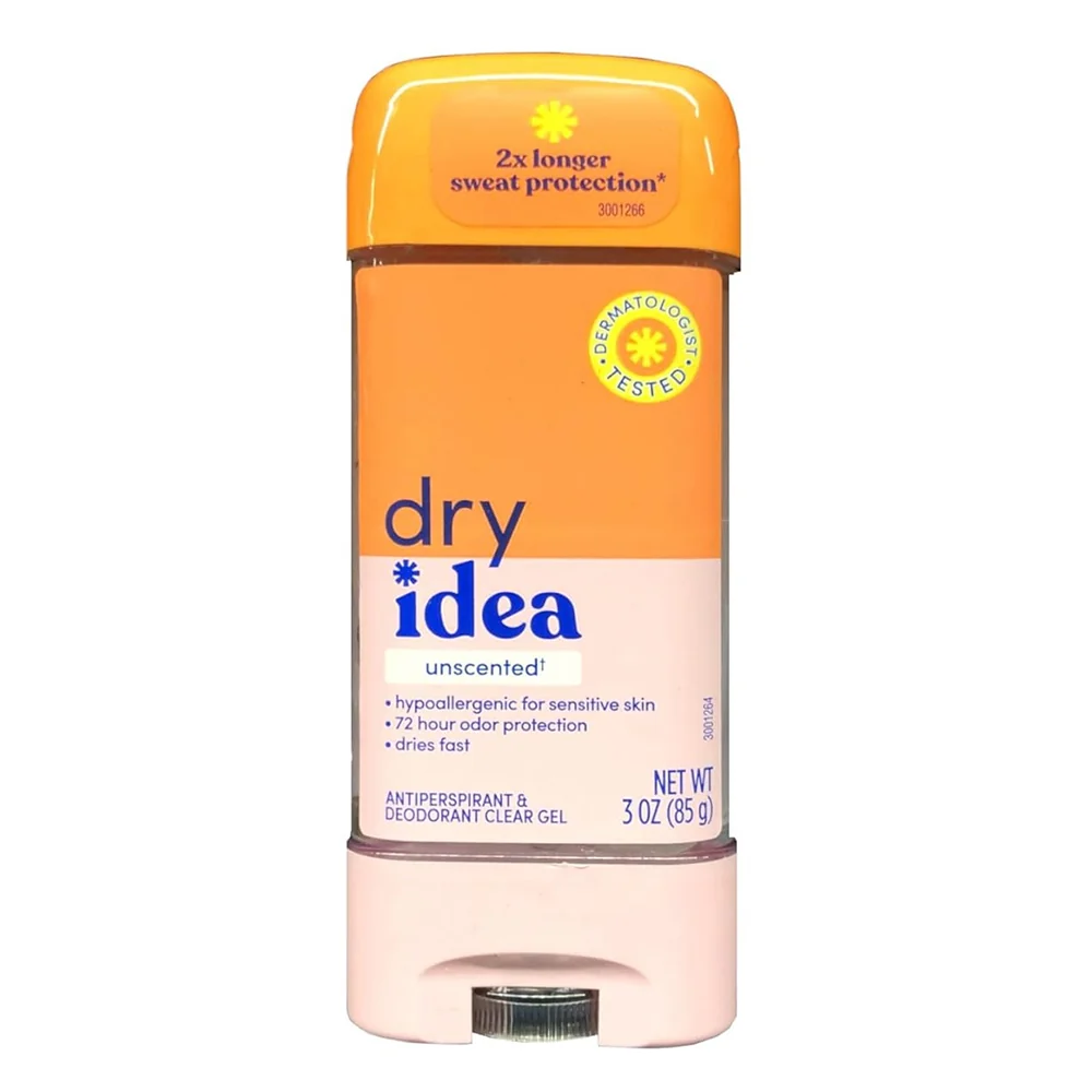 Verified Dry Idea Antiperspirant and Deodorant Clear Gel Unscented 3Oz 85g Lightweight