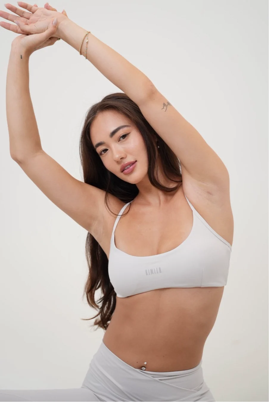 Official My Time Is Divine Lime White Cross-Back Butter Soft Bra Functional