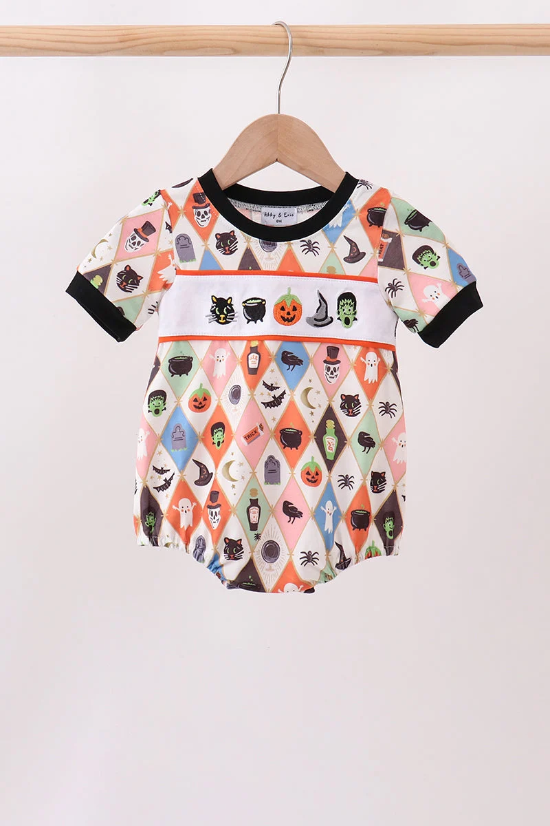 Lightweight Black Pumpkin cat Embroidery Bubble Relaxed