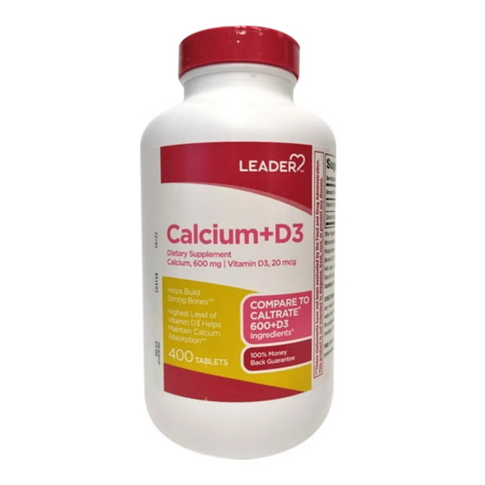 Trendy Leader Calcium Plus D3 Dietary Supplement Tablets 400 Ea Top-Quality