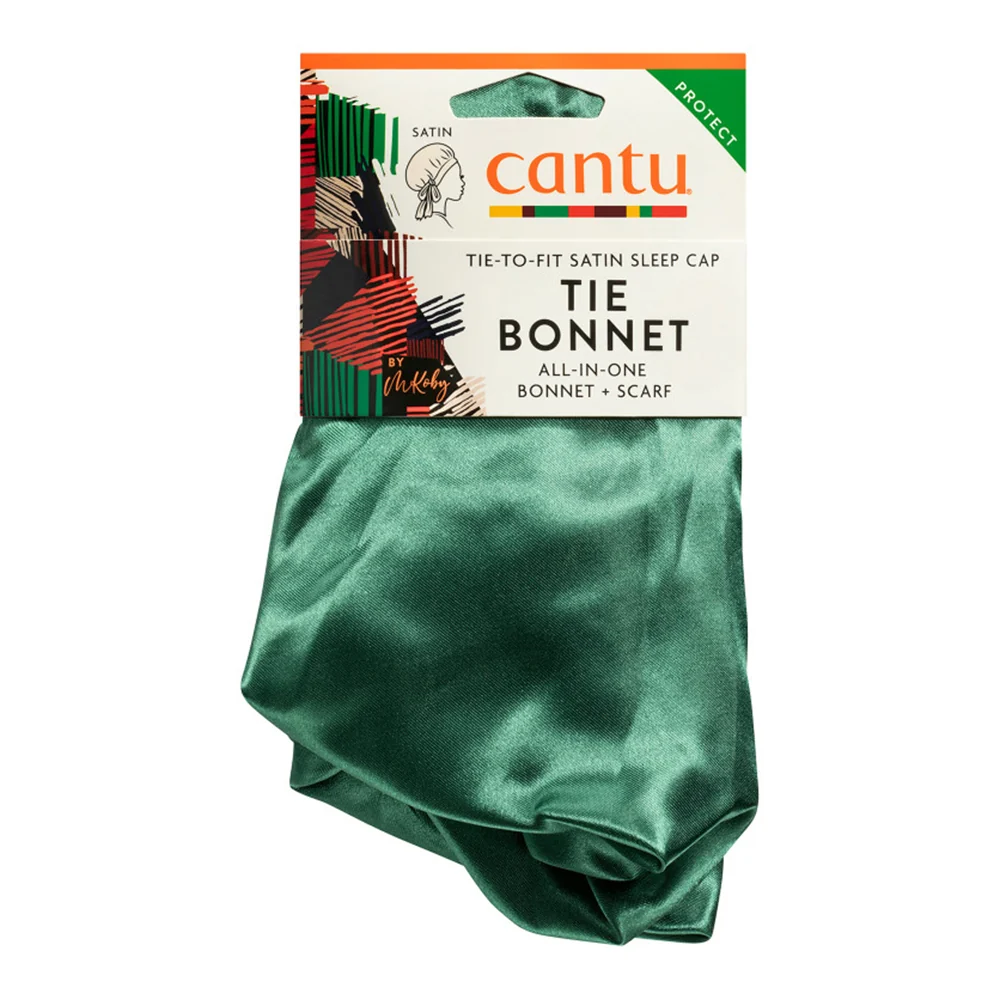 Detailed Cantu Satin Tie Bonnet Sleep Cap for Hair Protection and Moisture Retention 1Ea Reusable