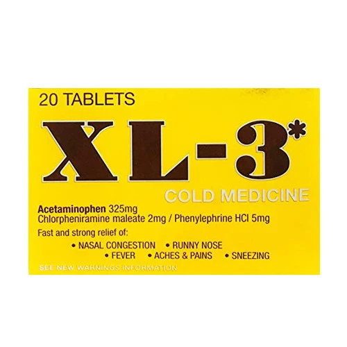 Dependable XL-3 Cold Medicine Tablets 20 Ea High-End