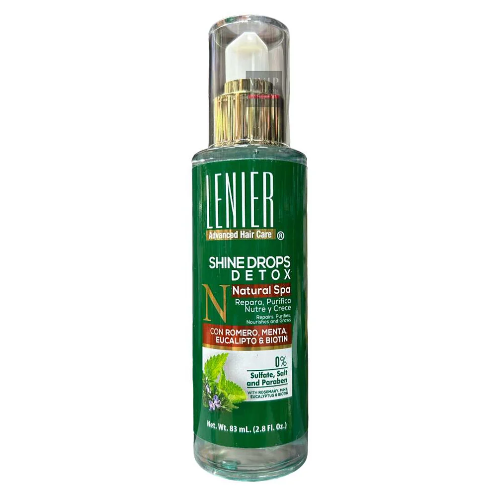 Certified Lenier Detox Shine Drops Hair Serum for Nourishment and Frizz Control 2.8Oz 83ml High-Quality