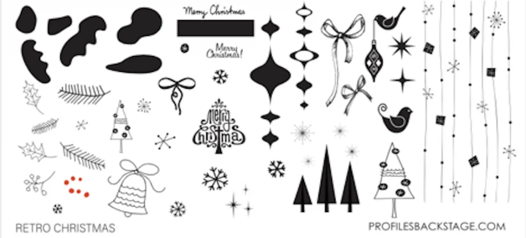 Authentic Retro Christmas - Profiles Mini Stamping Plate Prestigious