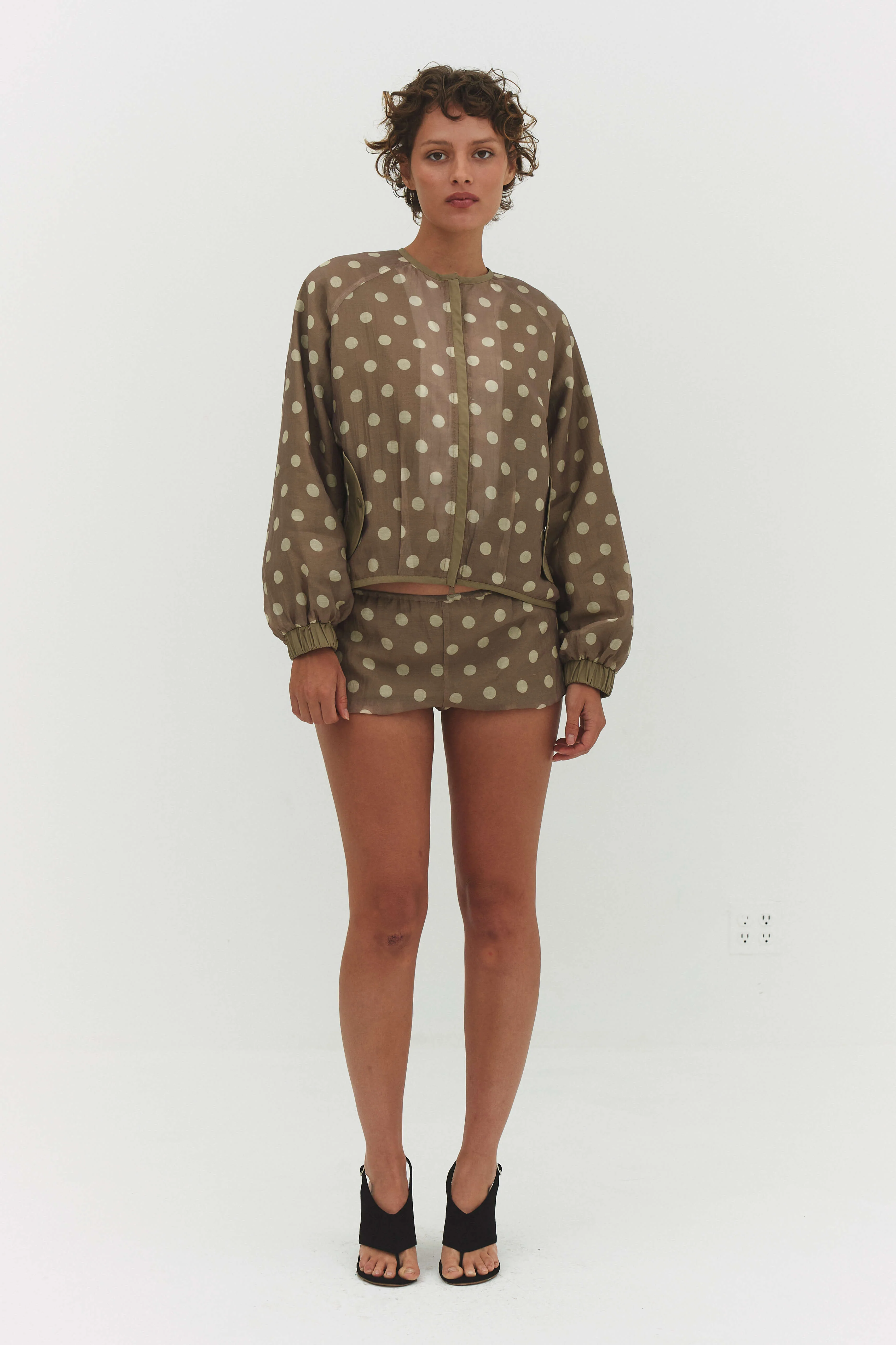 Consistent Fabio Voile Jacket in Cream and Mocha Professional