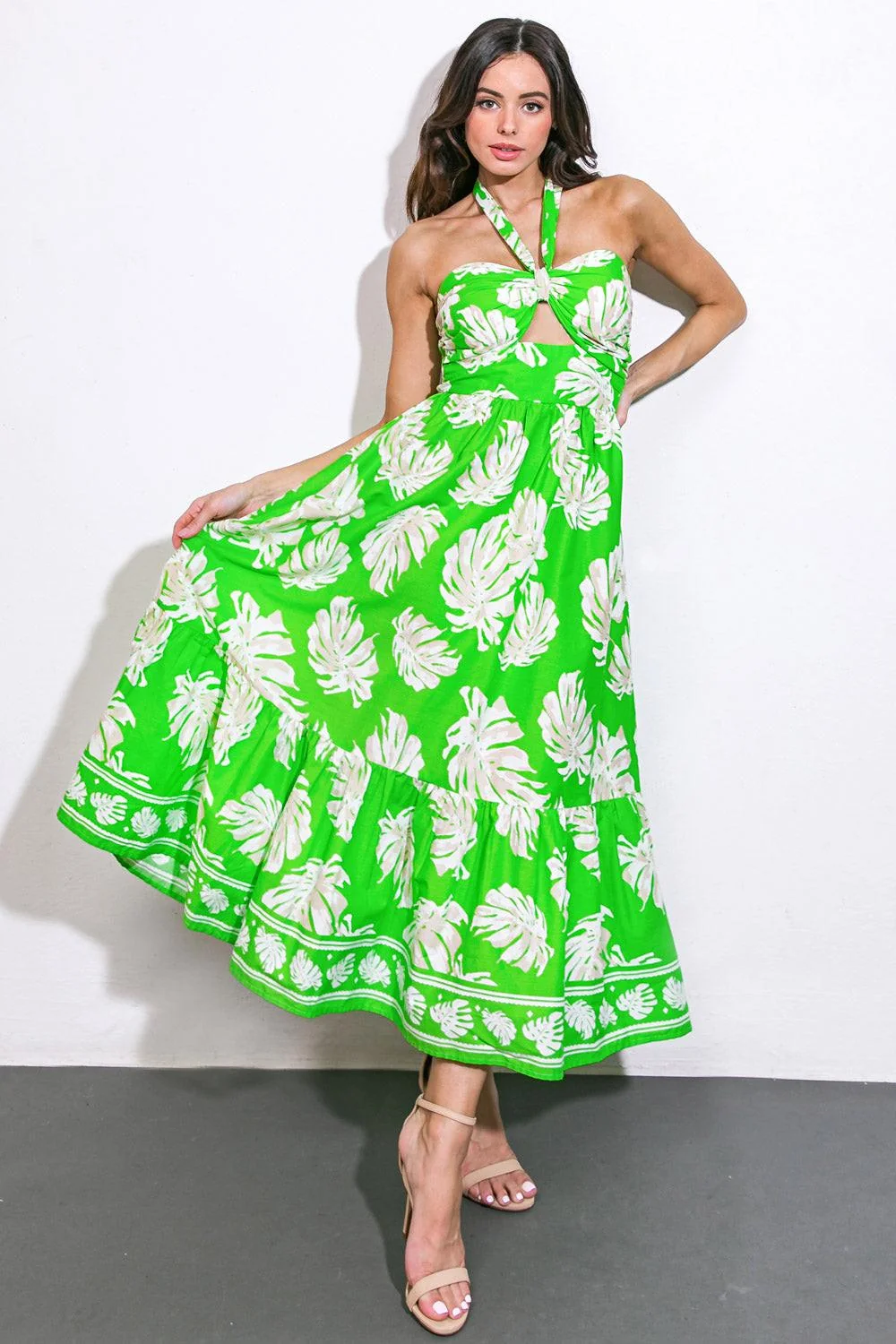 Certified Cause a Scene Woven Midi Dress Excellent