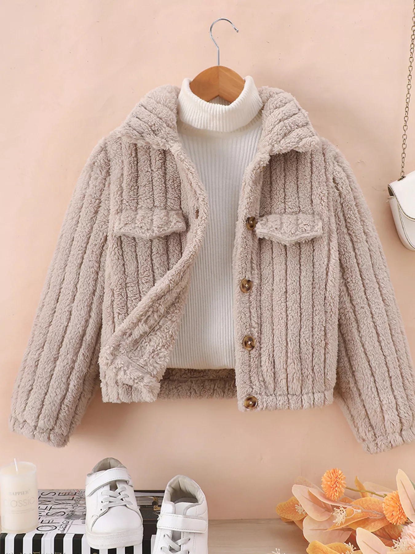 Trusted Children's Cozy Fleece Button-Down Jacket Detailed