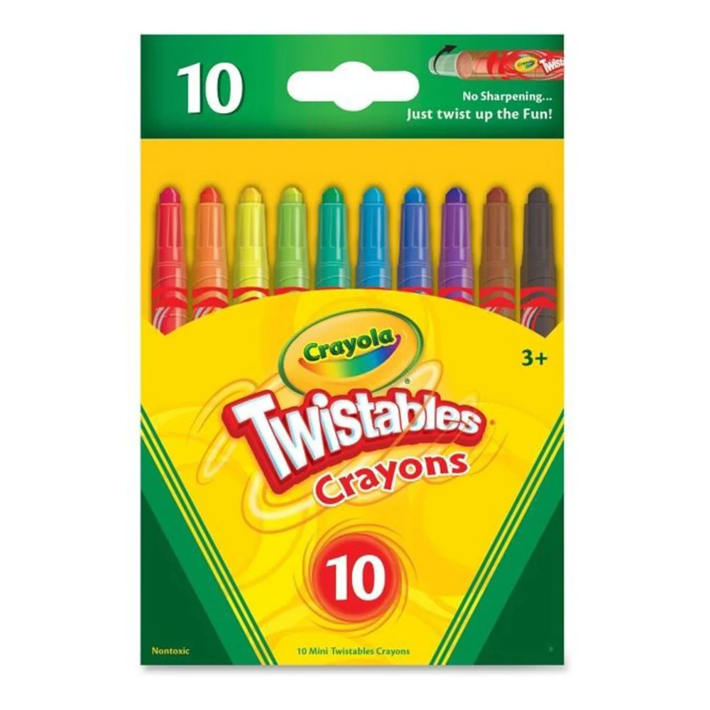 Reusable Crayola Twistable Design No Sharpening Mini Twist Crayons 10Ea Artisan