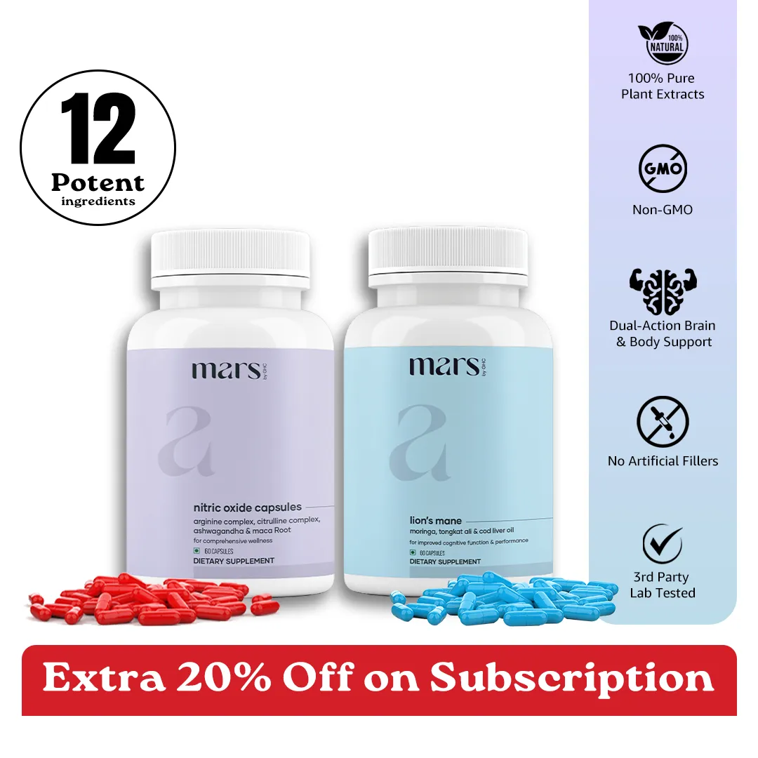 Consistent Mars Vitality Max - A Lion s Mane Nitric Oxide Combo for Better Stamina Testosterone Support Performance Modern
