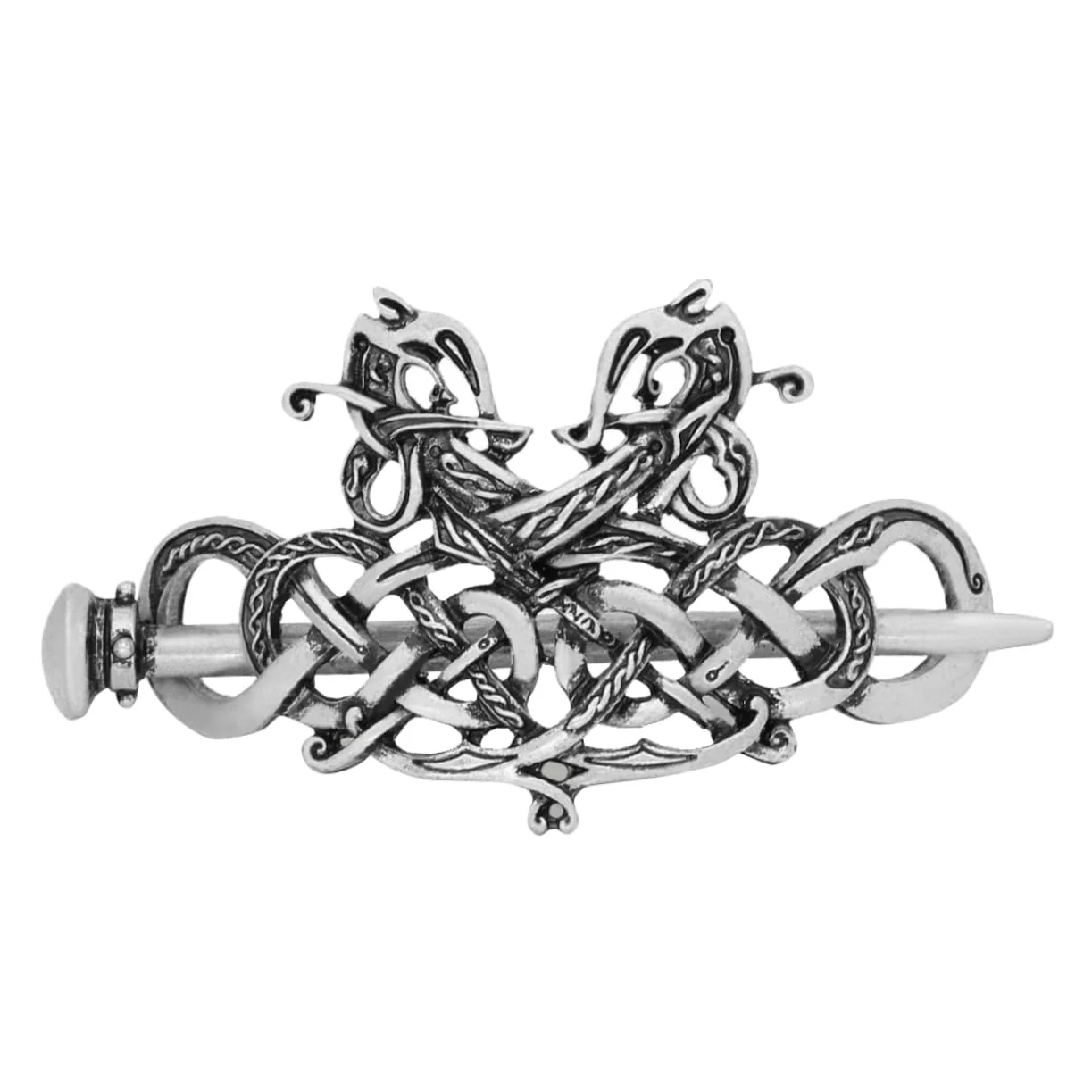 User-Friendly Silvertone Viking Hair Pin Smart