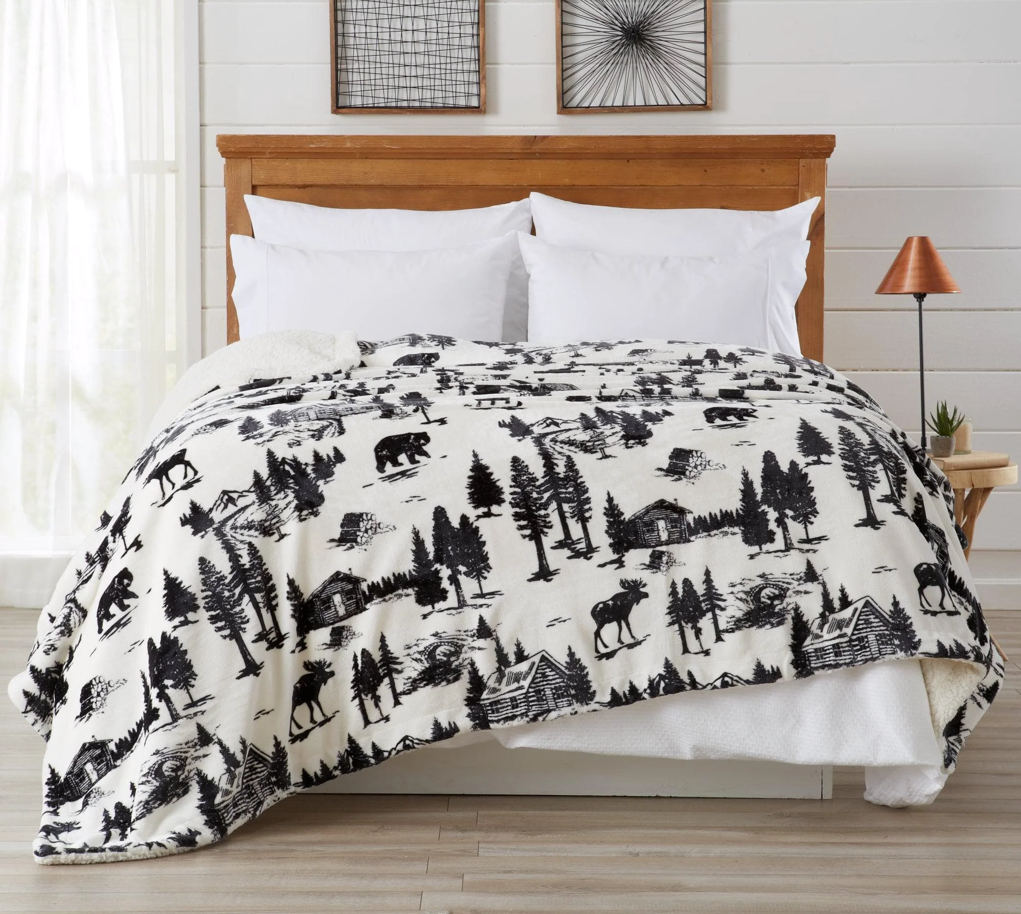 Sophisticated Velvet Plush Sherpa Luxury Bed Blanket - Cielo Collection Fast