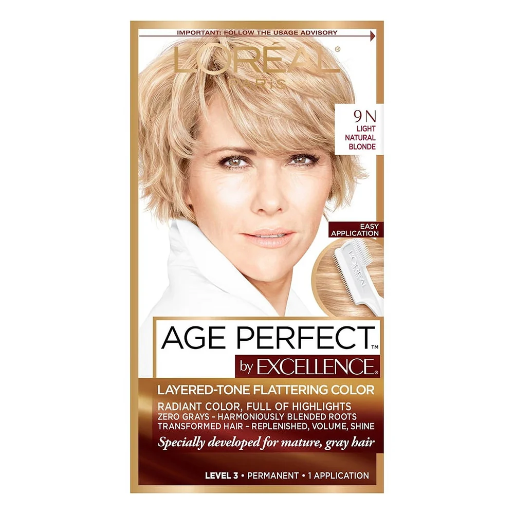 Consistent Lo Paris Age Permanent Color 9N Light Natural Blonde for Mature Gray Hair 1Ea Clean
