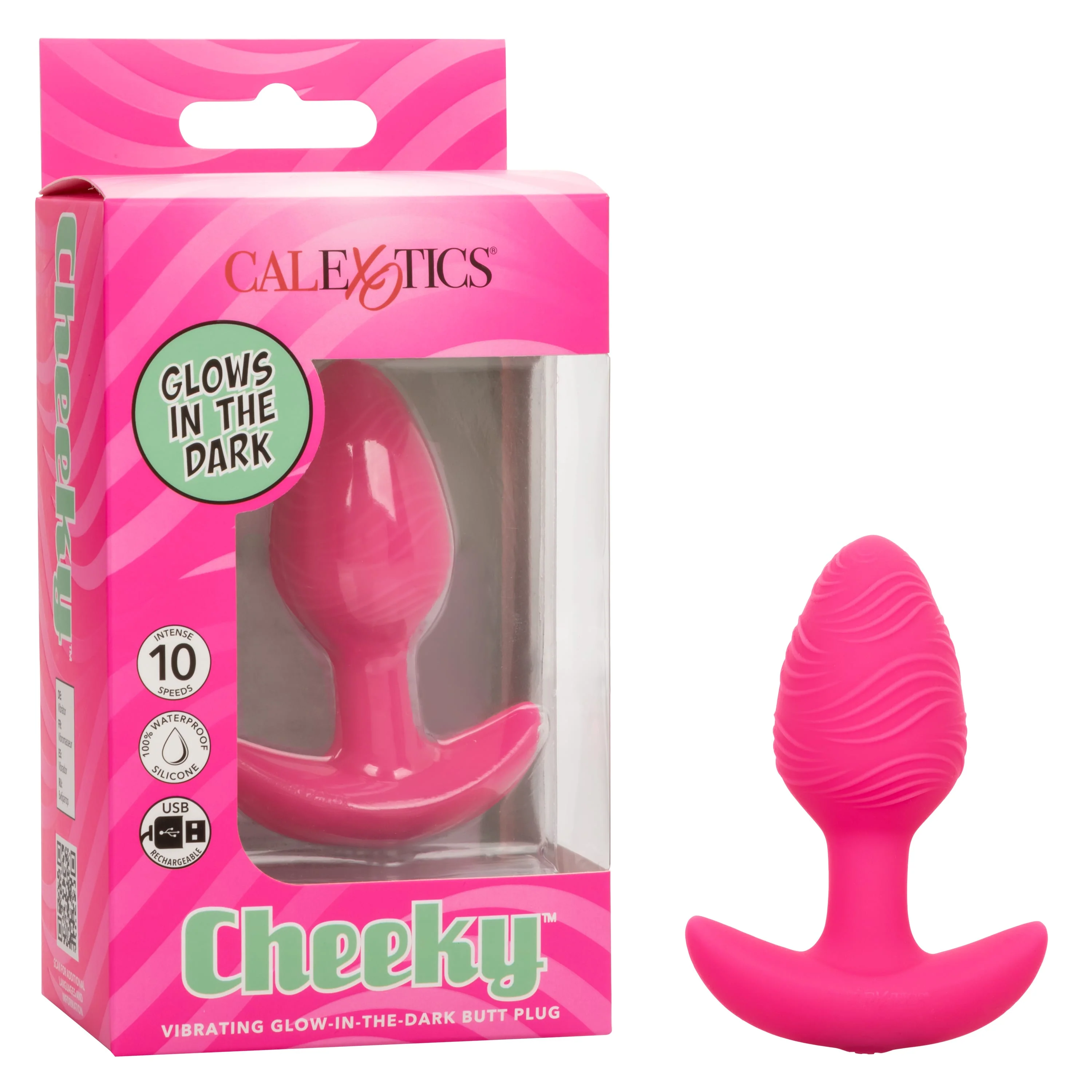 Innovative CalExotics Cheeky Vibrating Glow-In-The-Dark Butt Plug Soft